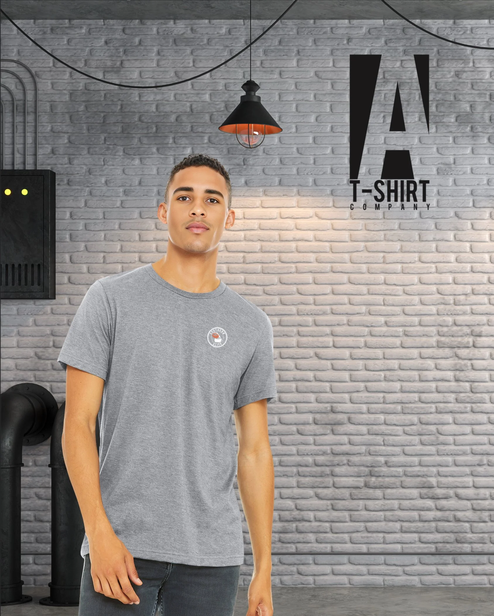 Grey Bella Canvas 3001CVC T-Shirt with Team Logo