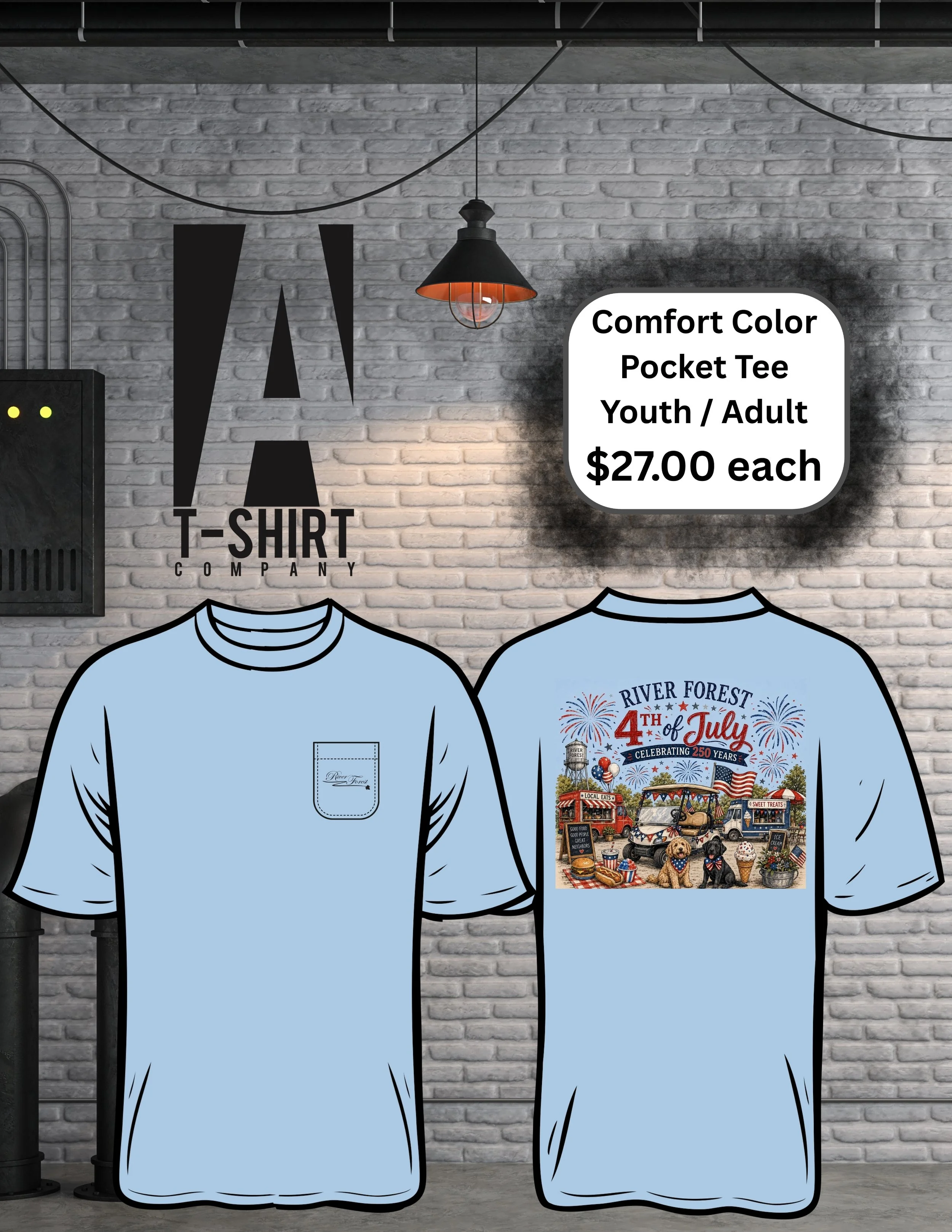 River Forest 4th of July Comfort Color Tee