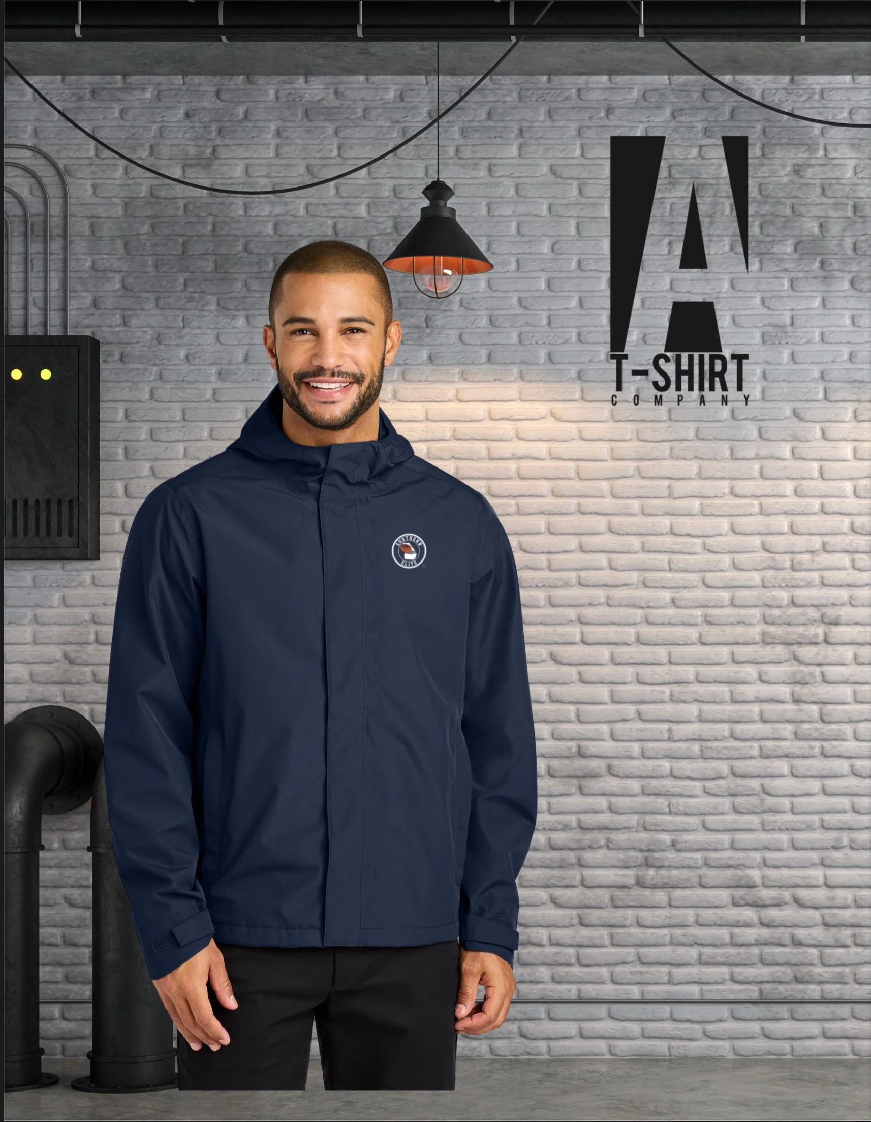 Navy Rain Jacket with Team Logo