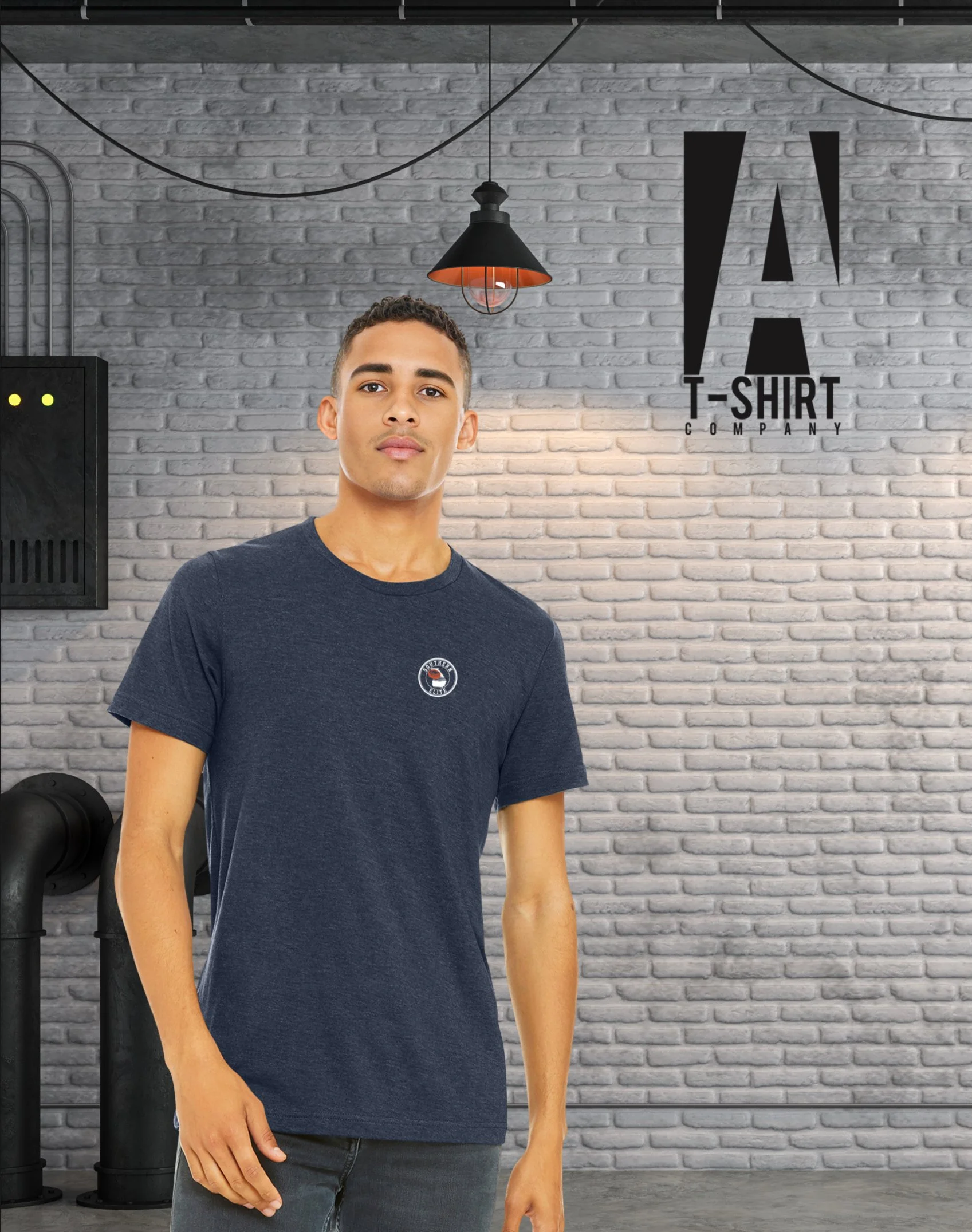 Navy Bella Canvas 3001CVC T-shirt with Team Logo