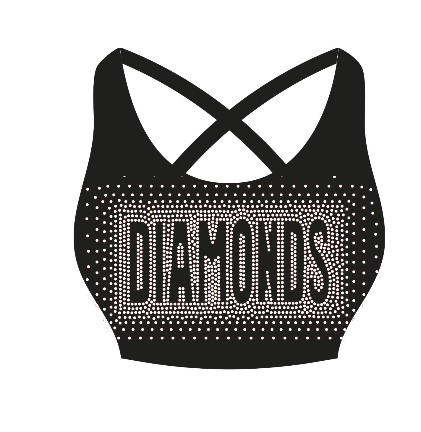 Diamonds Rhinestone Team Sports bra