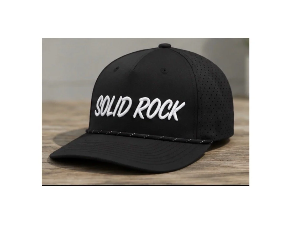 Black Pacific Headwear Rope hat -3D Embroidery