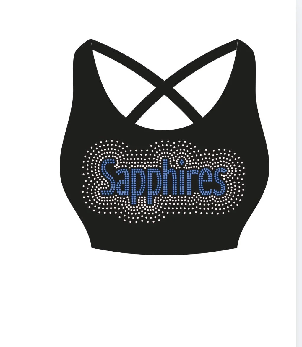 Sapphires Rhinestone Team Sports bra