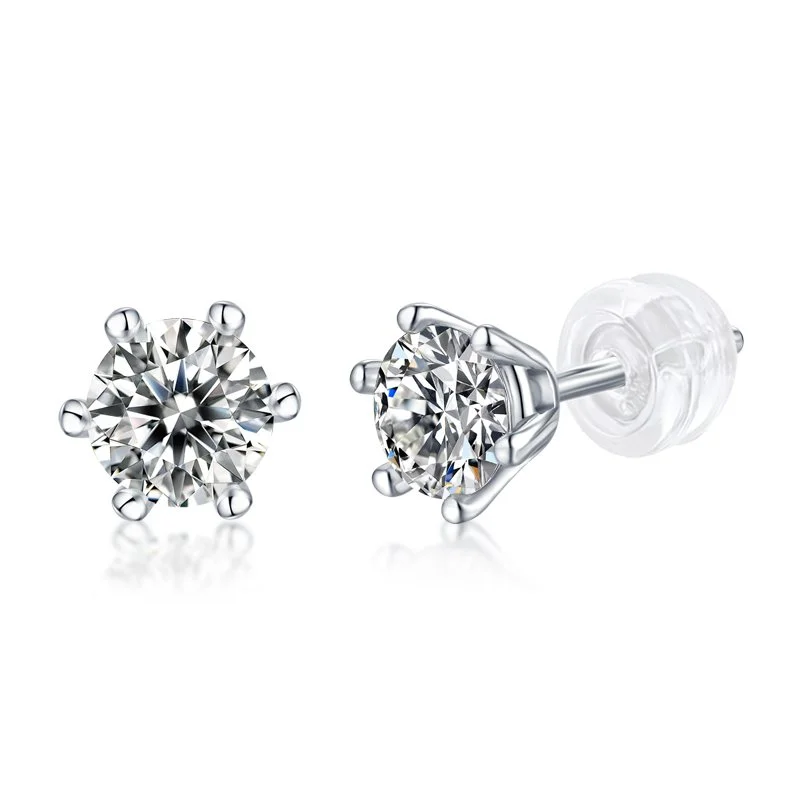 💎 Classic Six-Prong Solitaire Studs