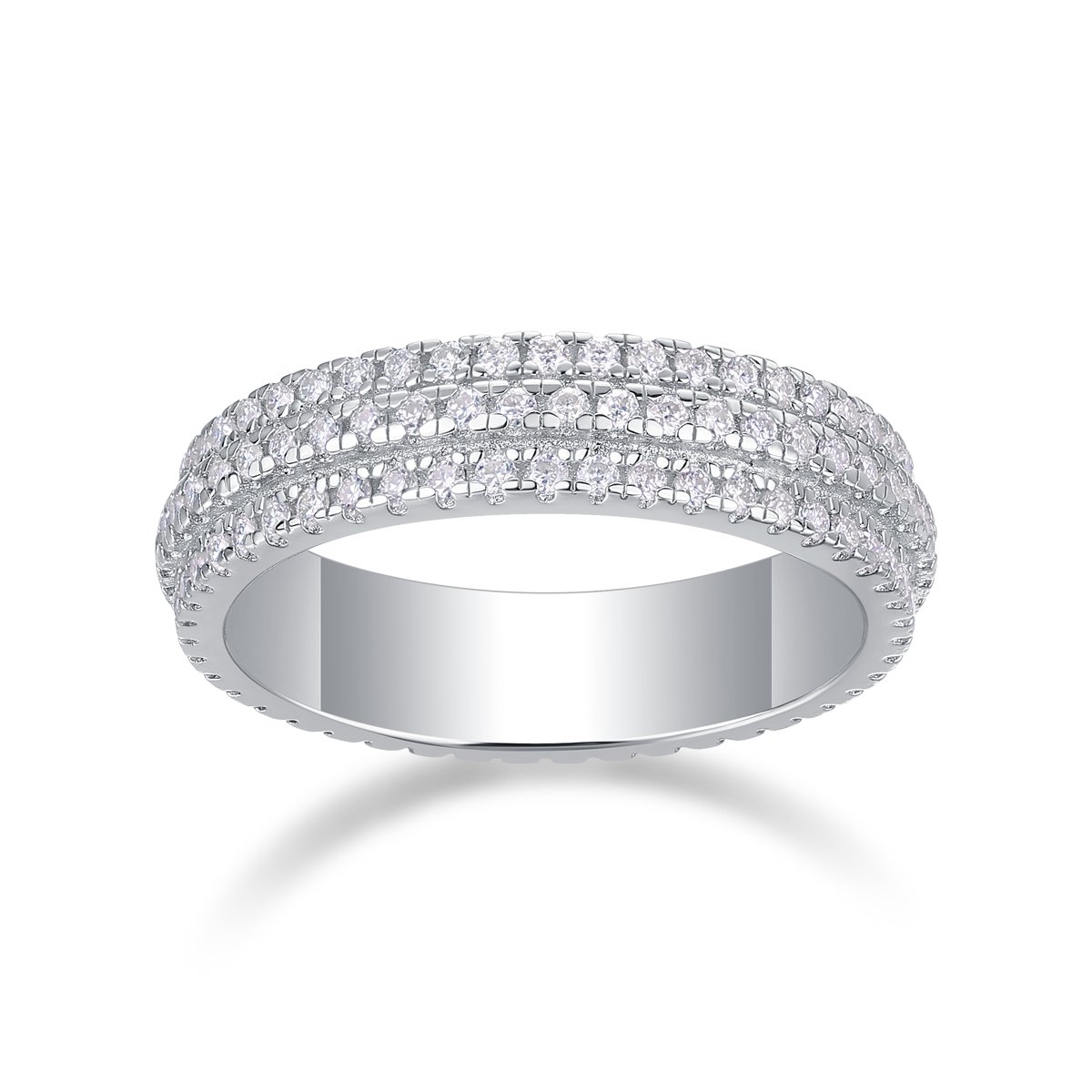 💎 The Trio Sparkle 3-Row Band Ring