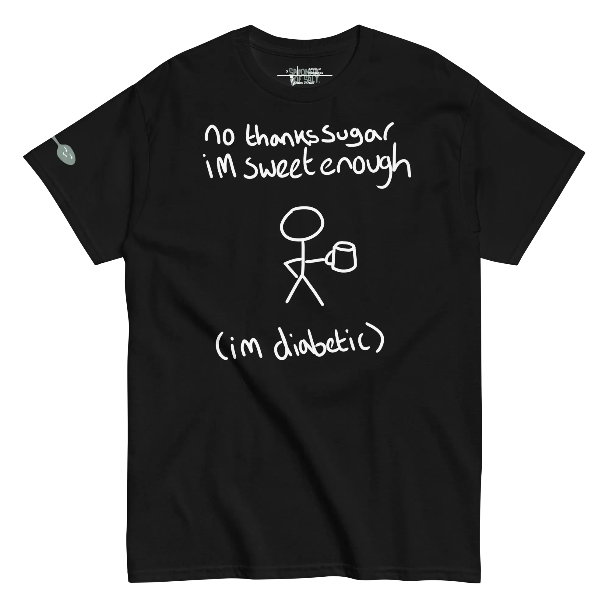 unisex-classic-tee-black-front-diabetic-sweet.webp