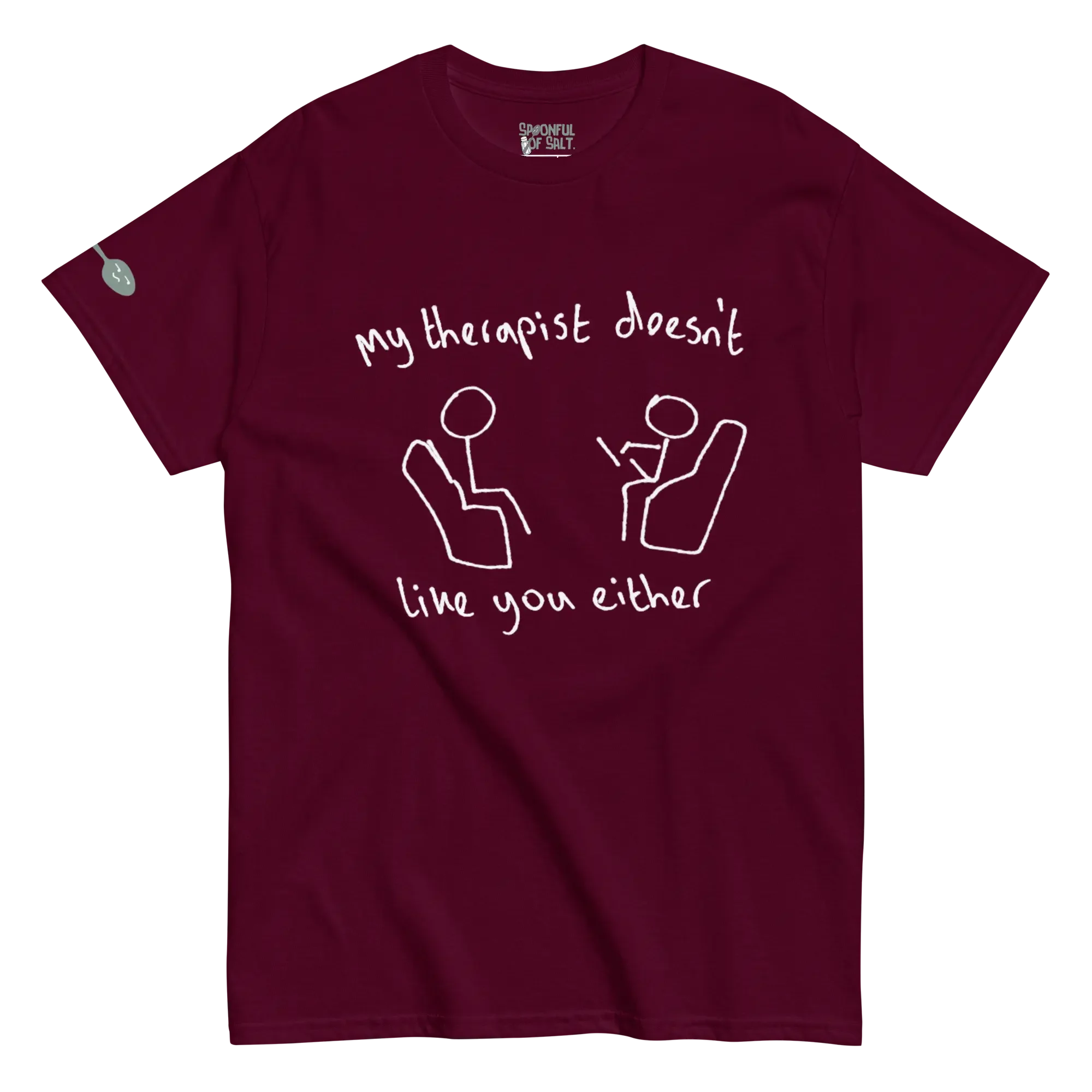 unisex-classic-tee-maroon-front-mental-health-therapy.webp