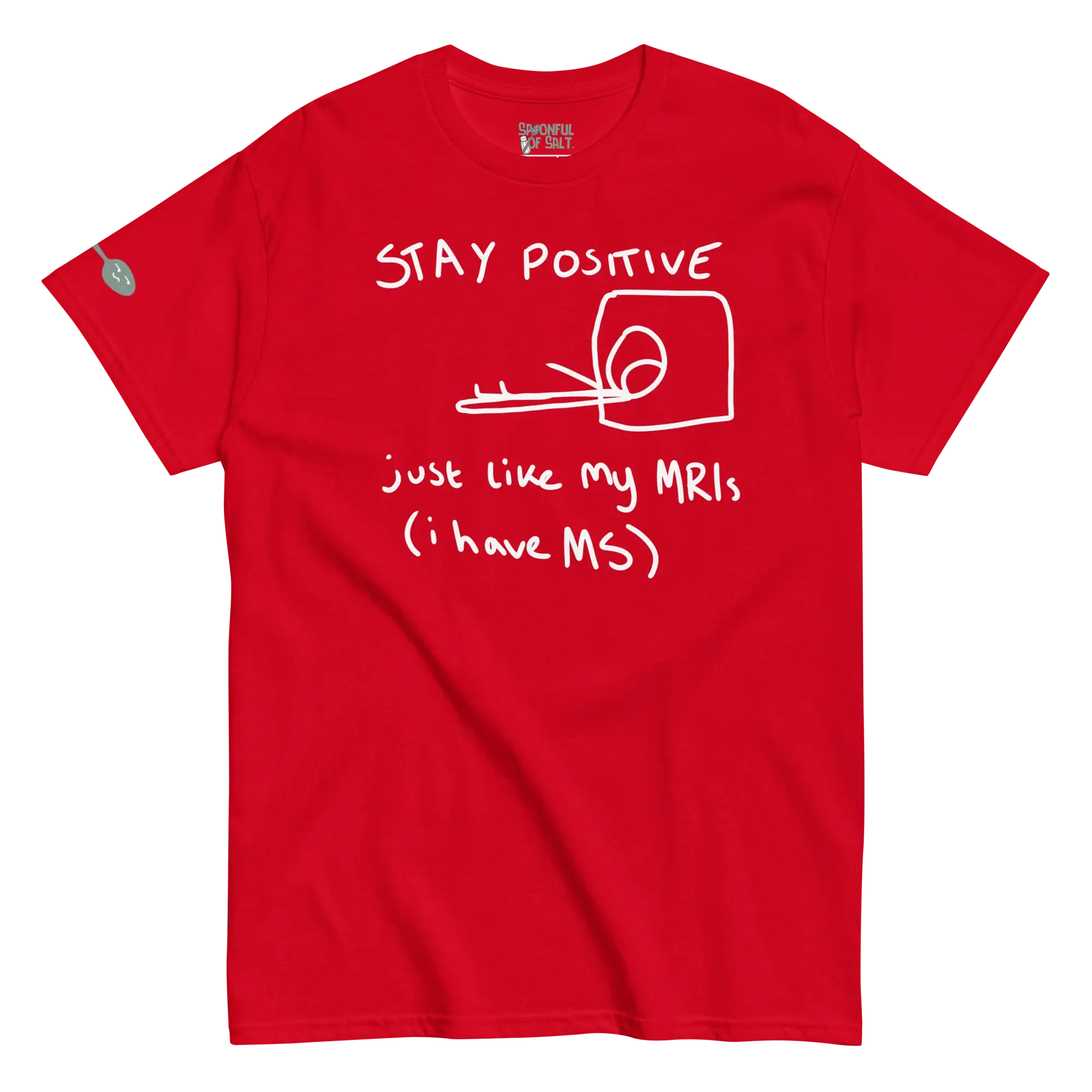 unisex-classic-tee-red-front-mostly-sarcastic.webp