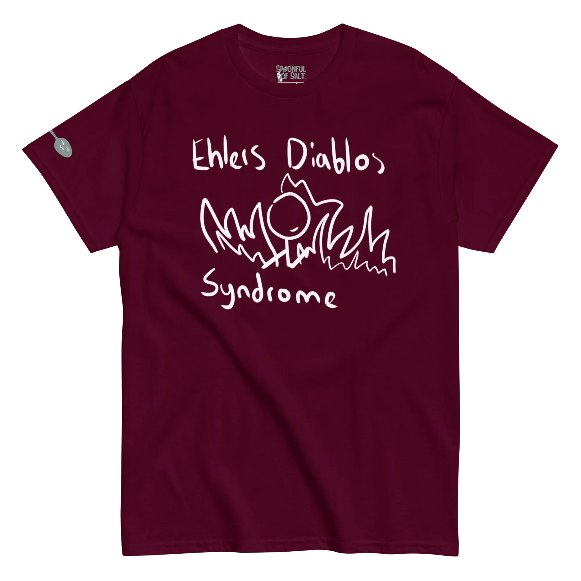 unisex-classic-tee-maroon-front-ehlers-danlos-syndrome.webp