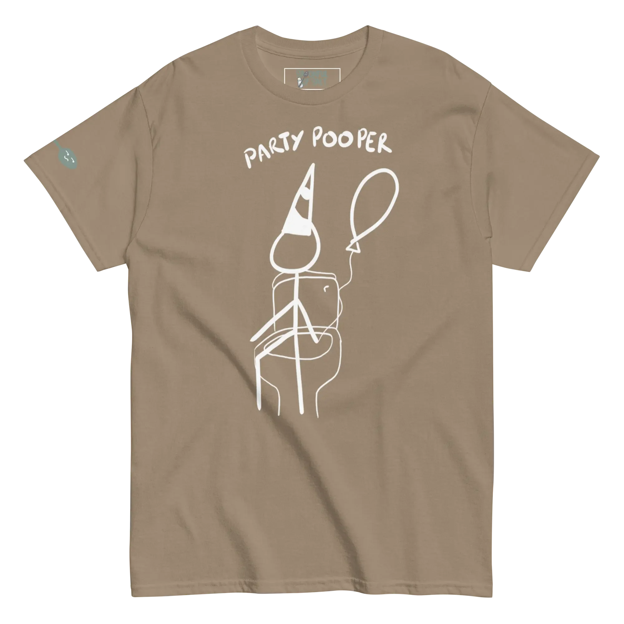 unisex-classic-tee-brown-savana-front-i-be-pooping.webp