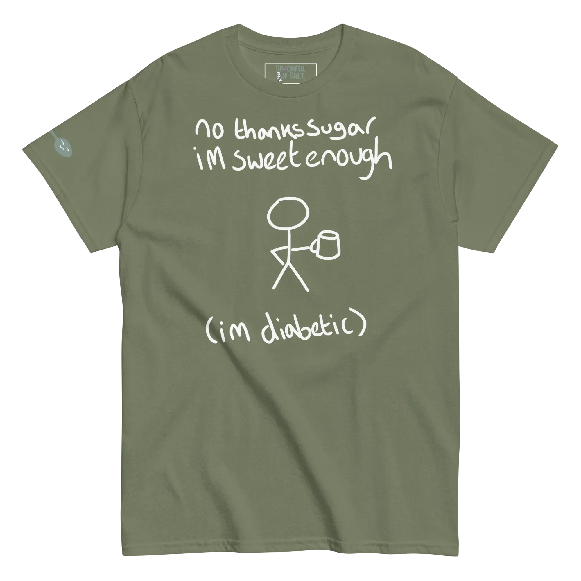 unisex-classic-tee-military-green-front-diabetic-sweet.webp