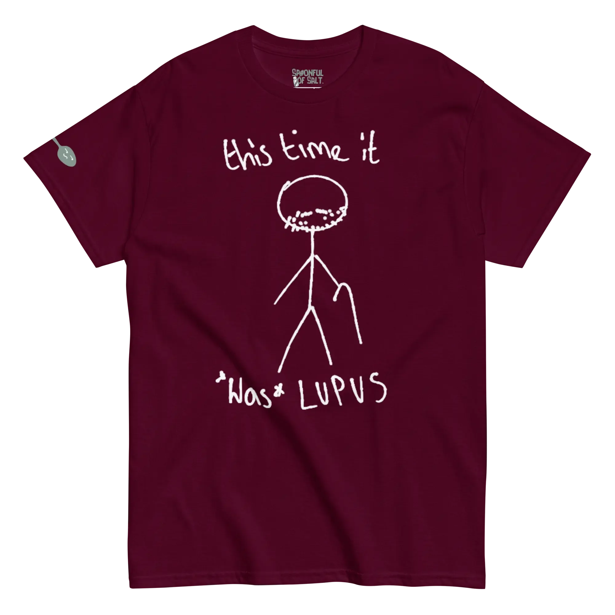 unisex-classic-tee-maroon-front-lupus.webp