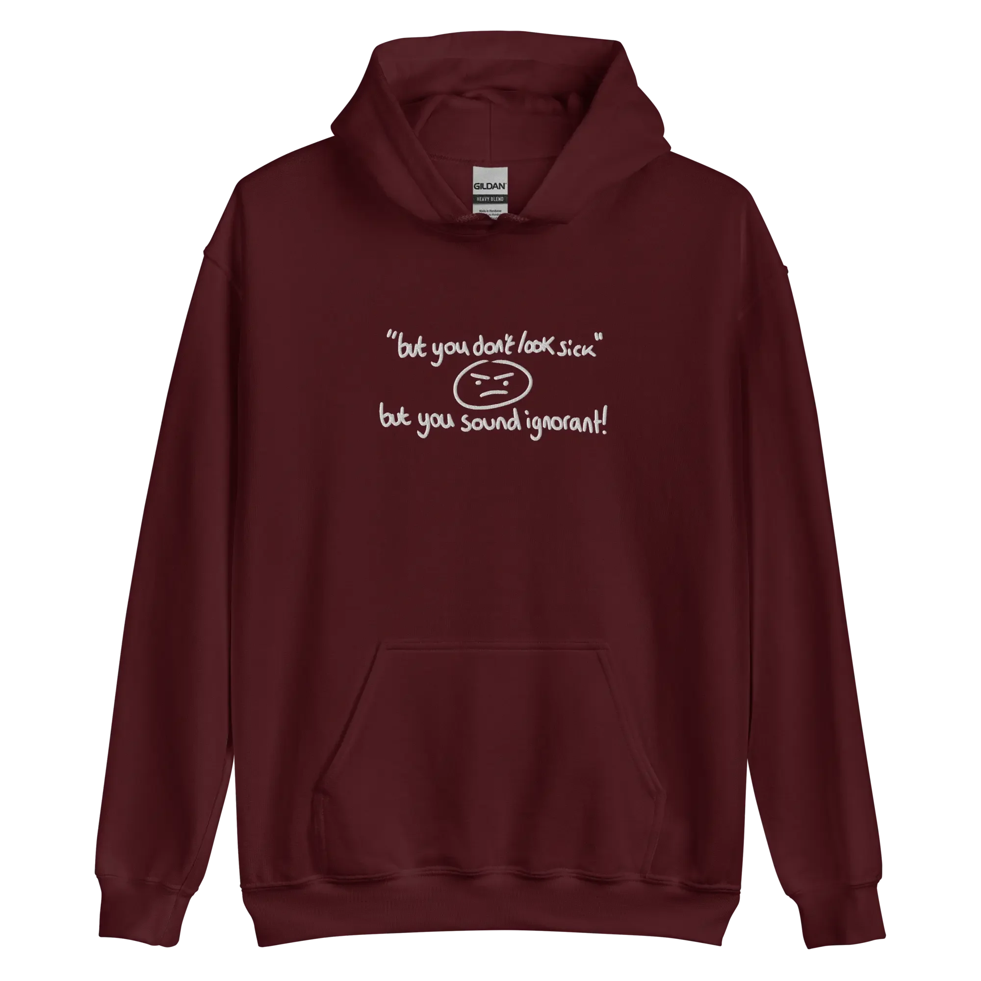 unisex-heavy-blend-hoodie-maroon-front-ableism-invisible-illness.webp