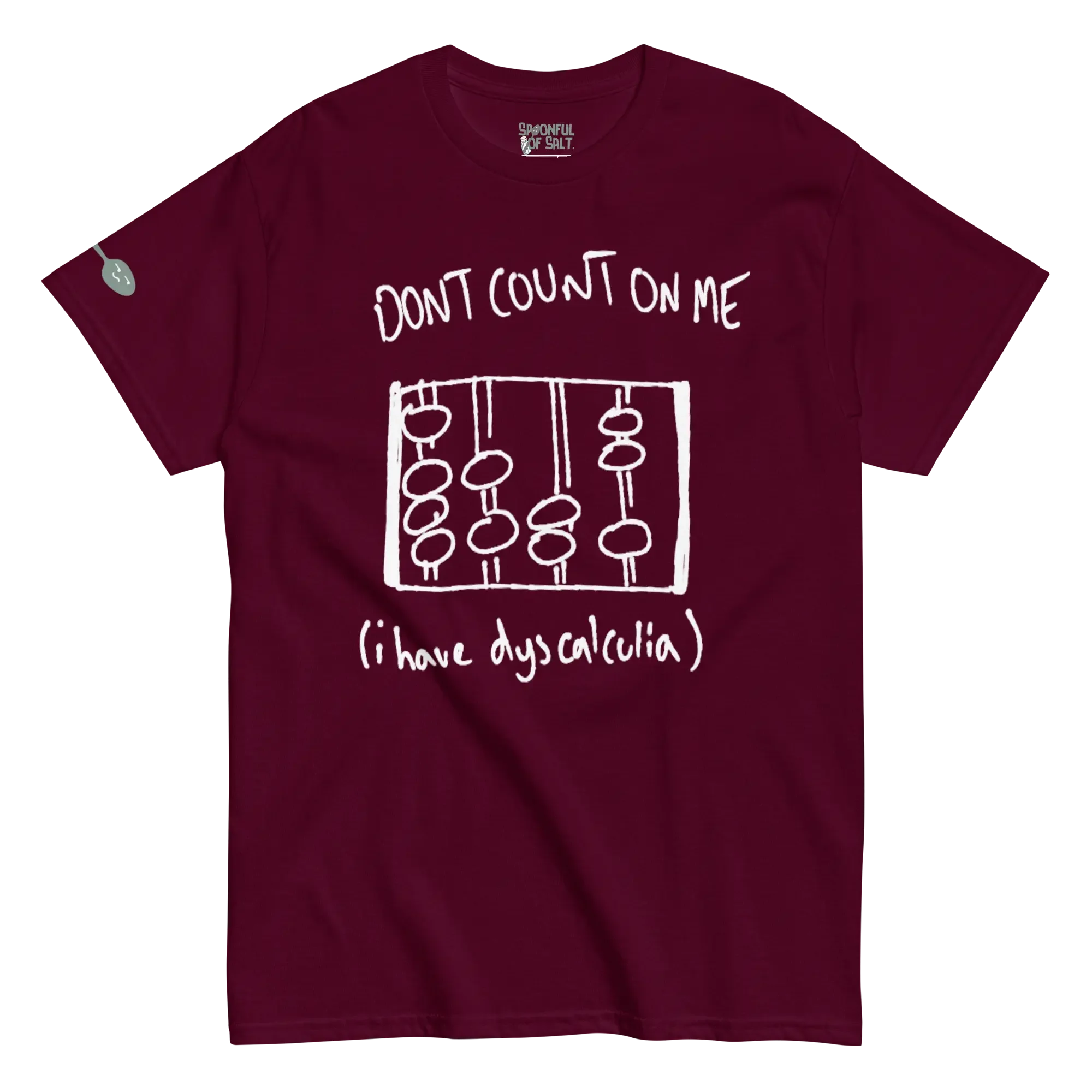 unisex-classic-tee-maroon-front-dyscalculia.webp