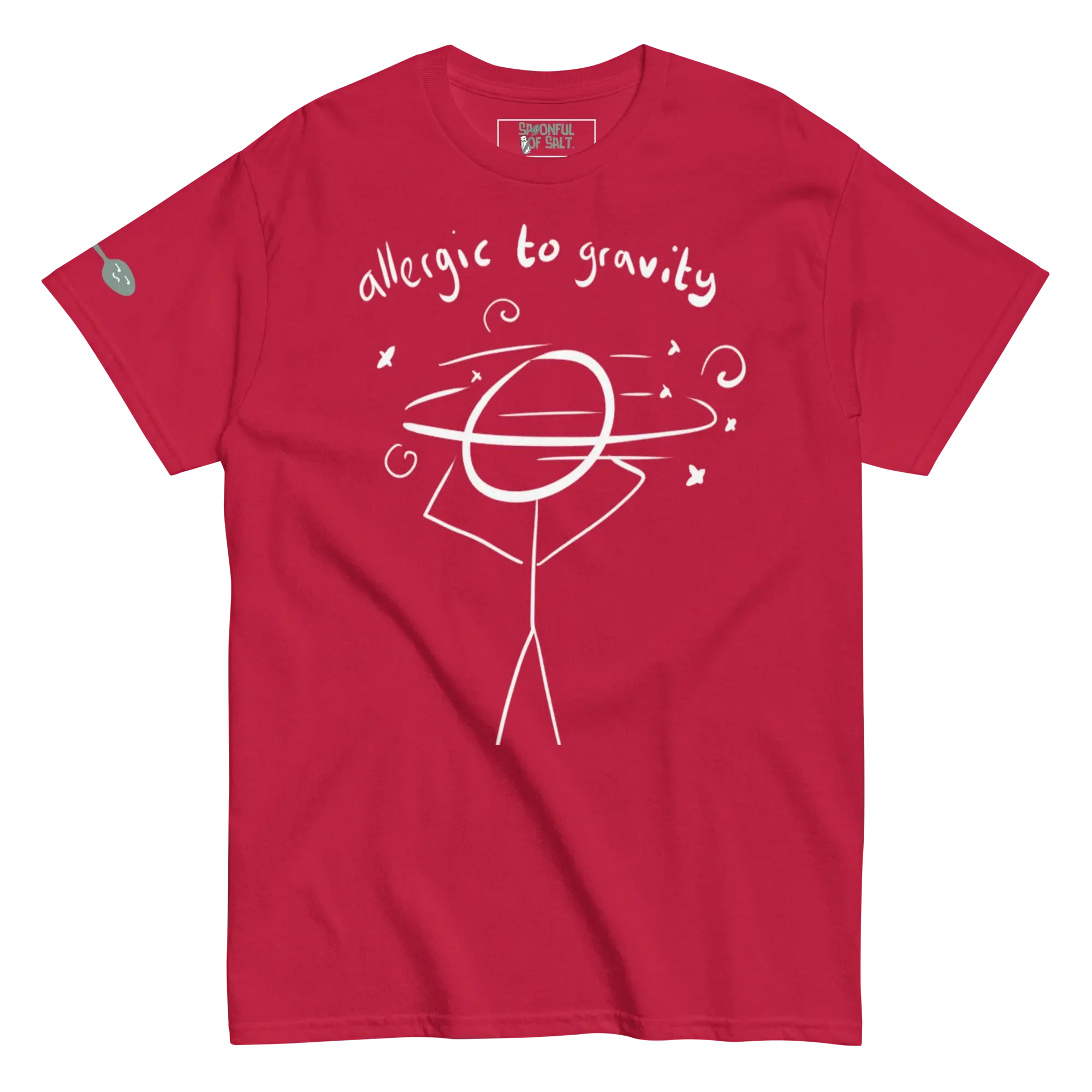 unisex-classic-tee-cardinal-front-allergic-to-gravity.webp