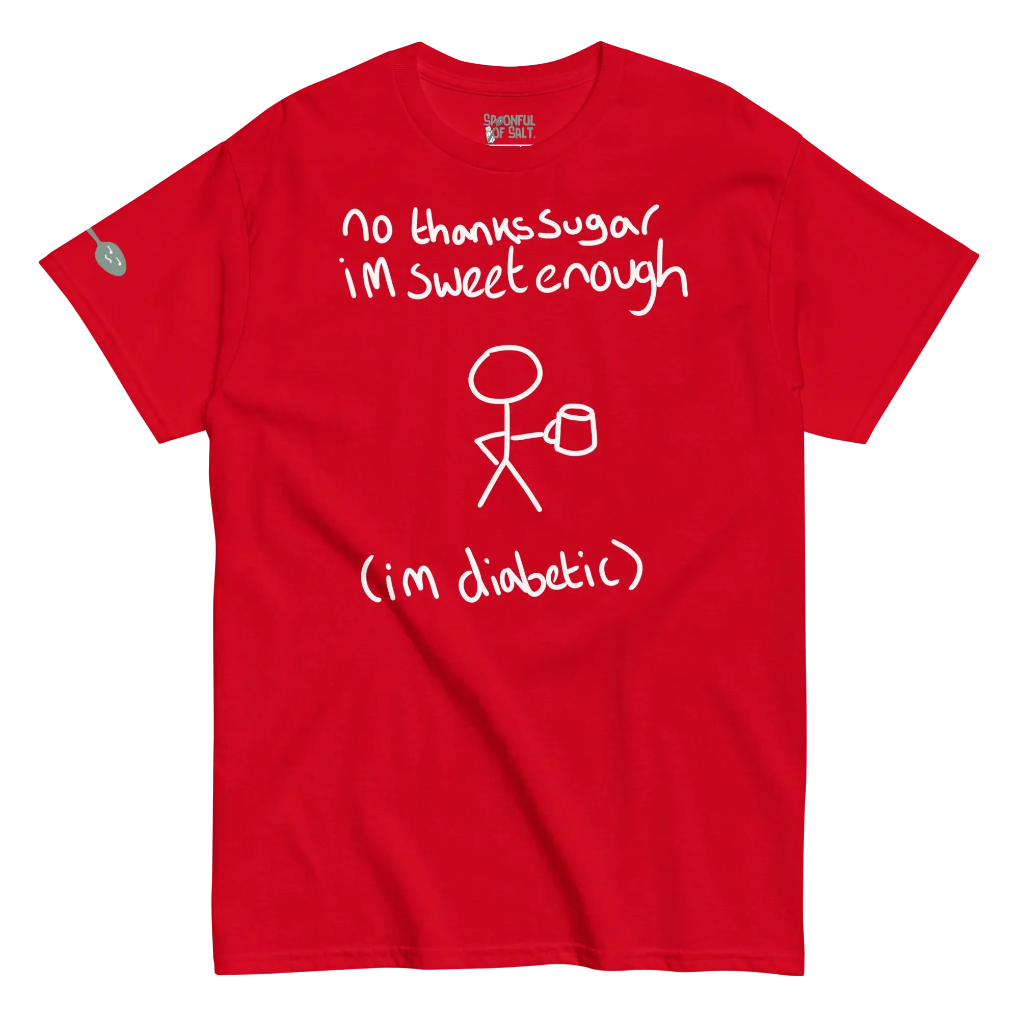 unisex-classic-tee-red-front-diabetic-sweet.webp