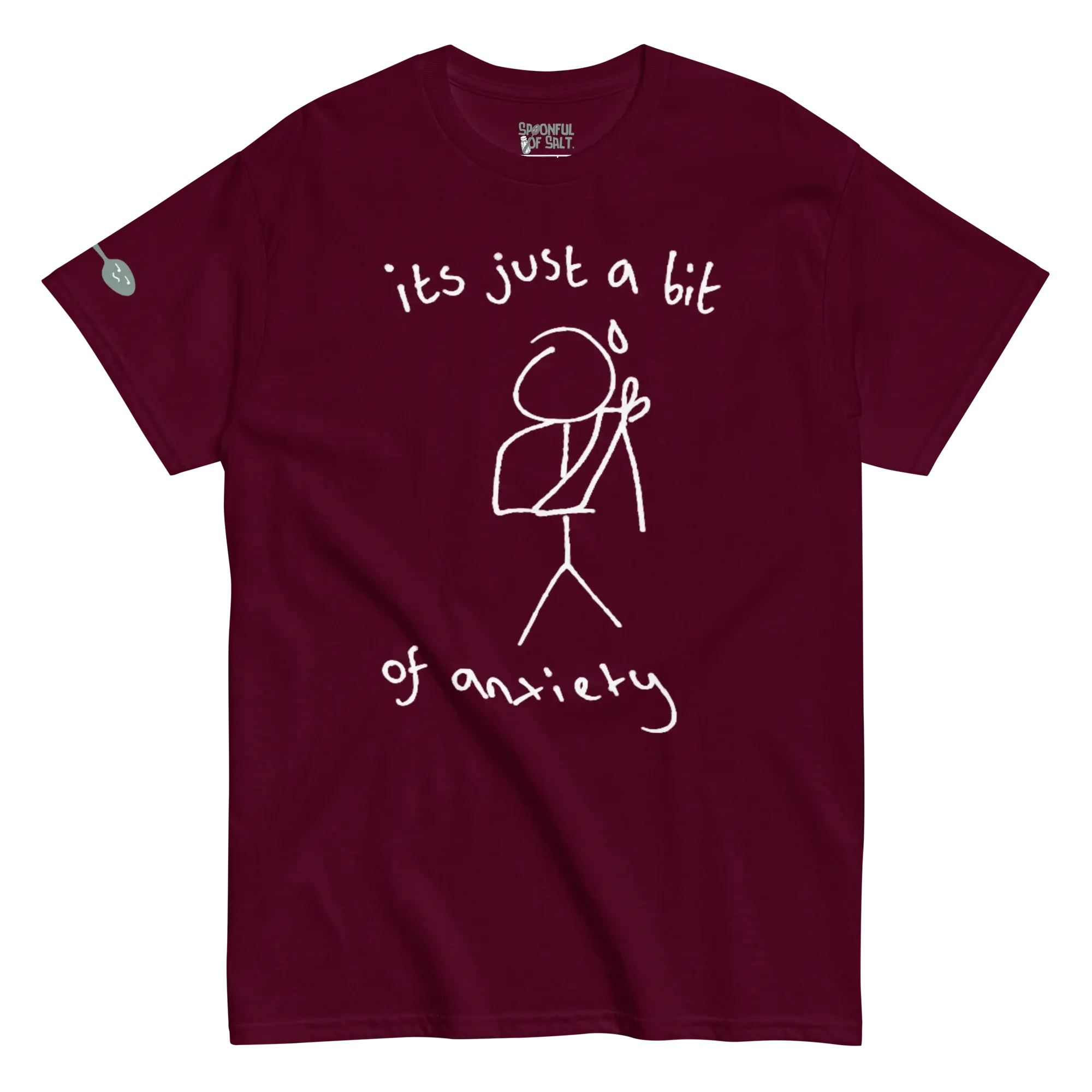 unisex-classic-tee-maroon-front-anxiety.webp