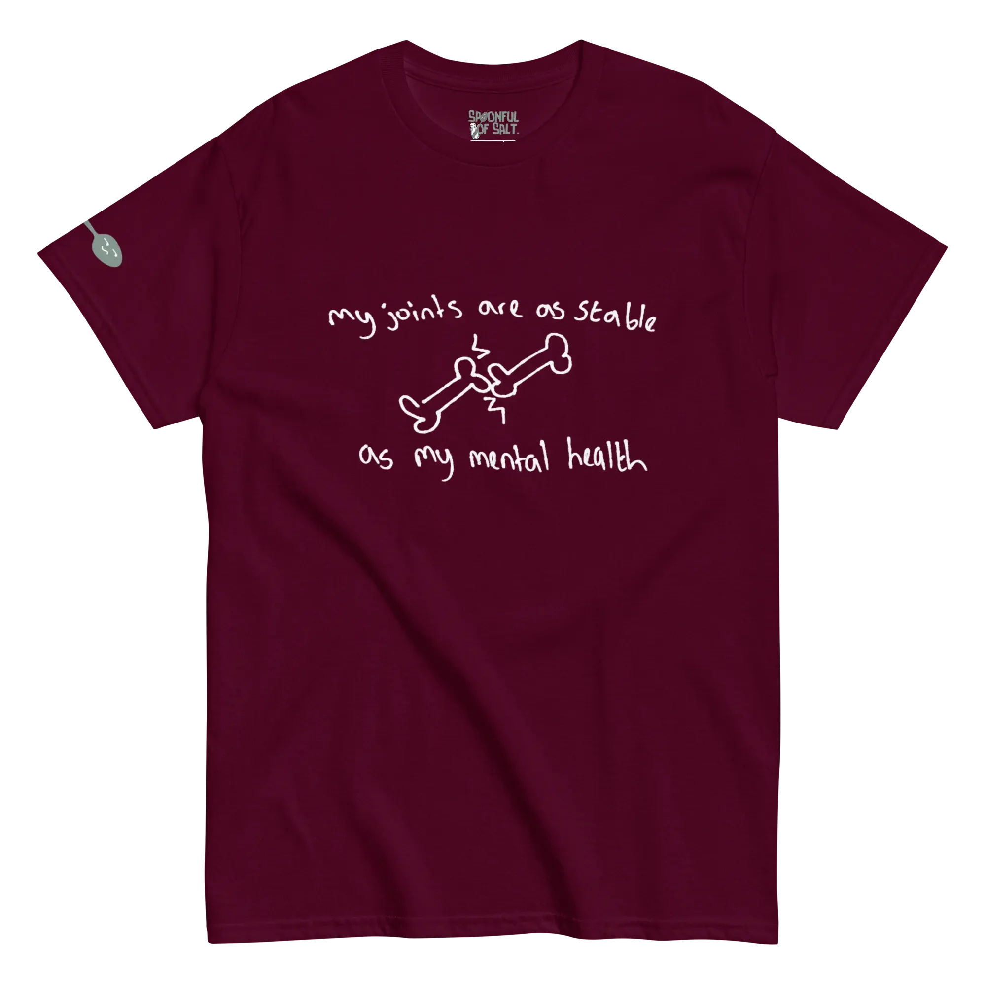 unisex-classic-tee-maroon-front-dislocations.webp