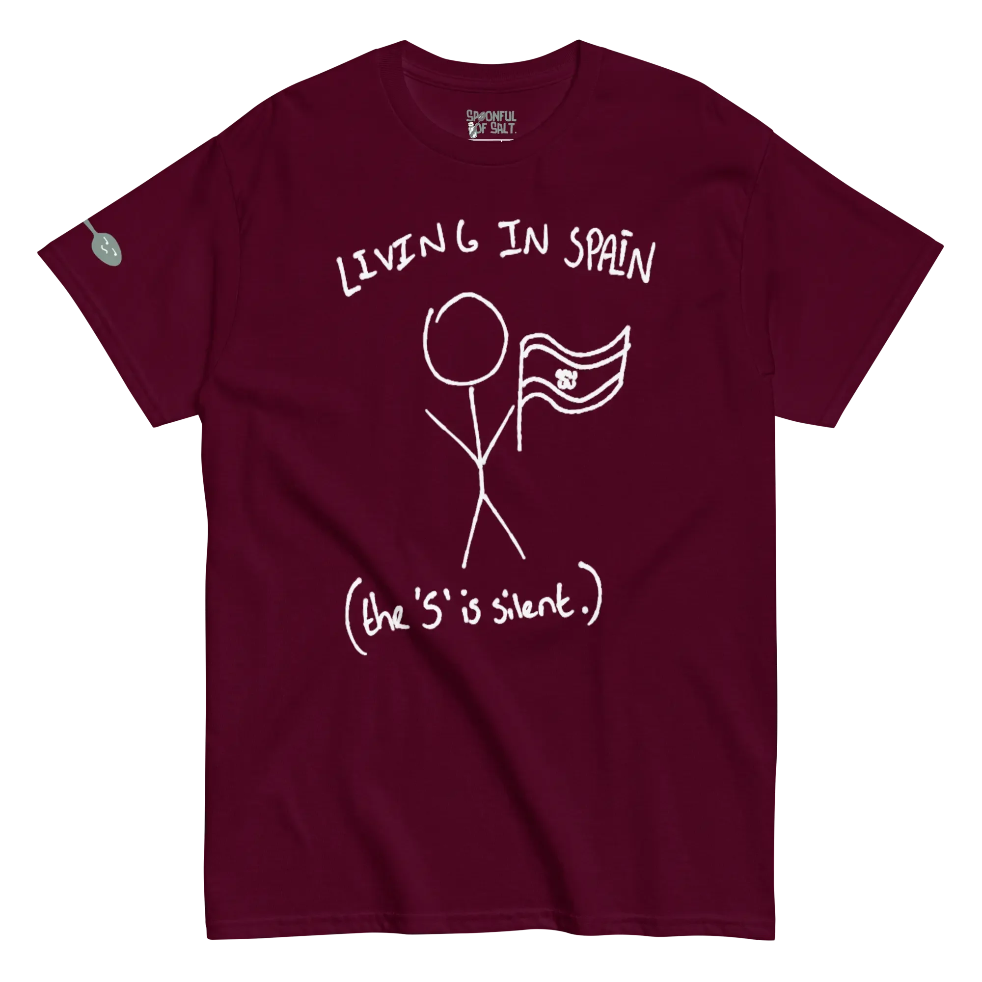 unisex-classic-tee-maroon-front-chronic-pain-spain.webp