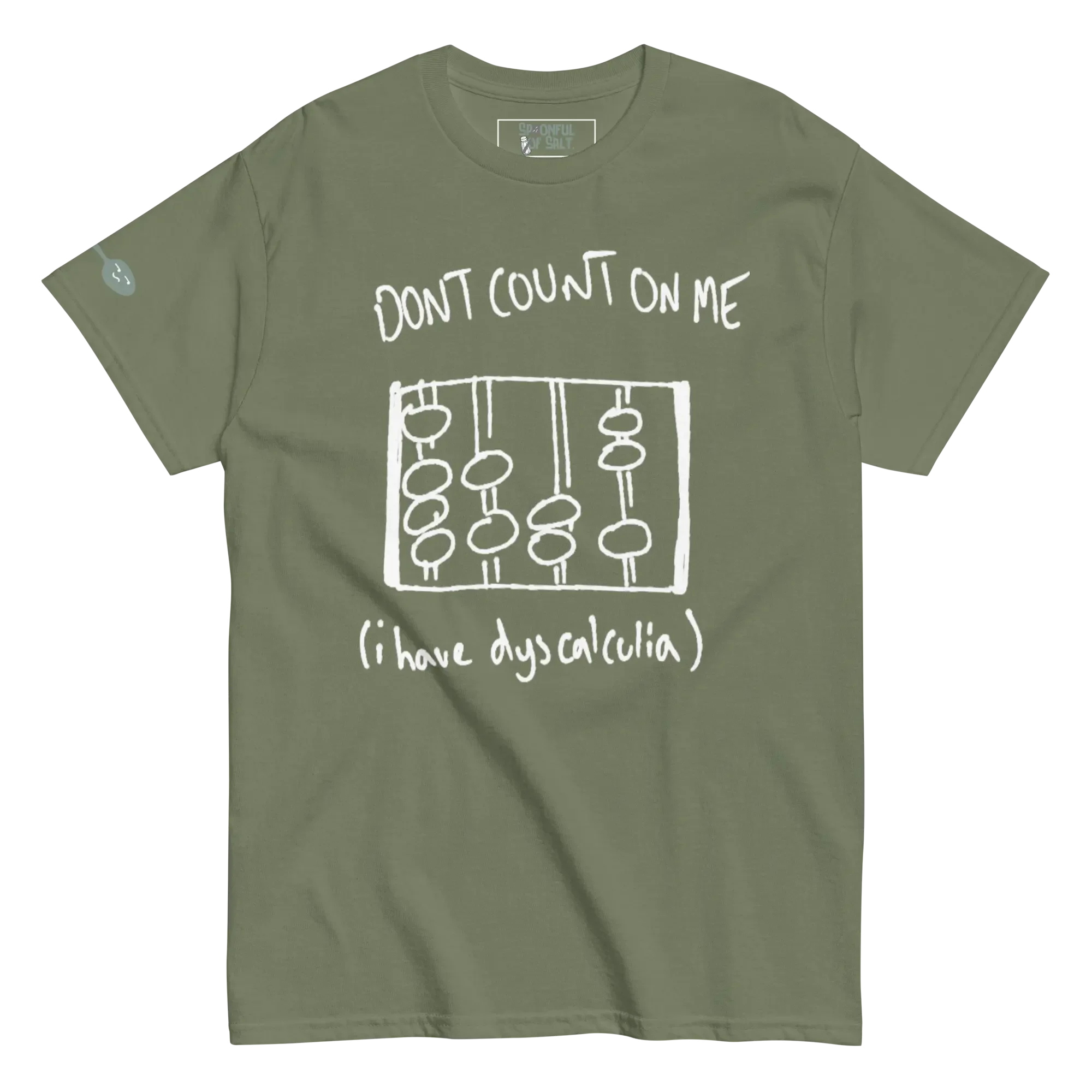 unisex-classic-tee-military-green-front-dyscalculia.webp