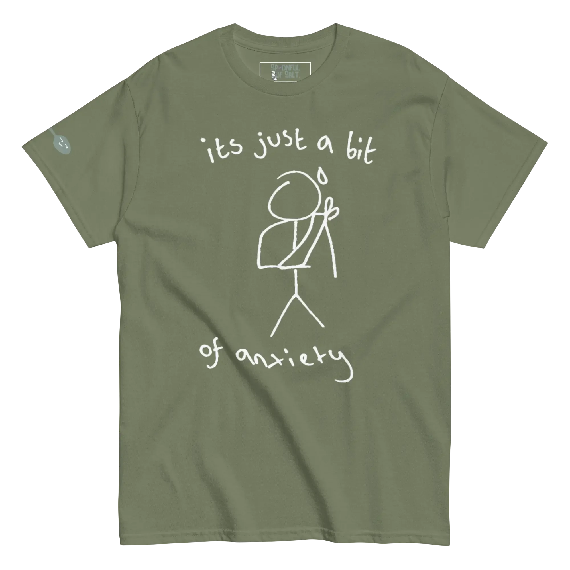 unisex-classic-tee-military-green-front-anxiety.webp