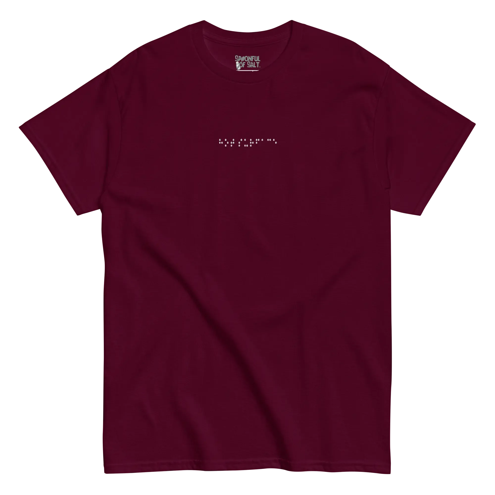 unisex-classic-tee-maroon-front-6959654071048.webp