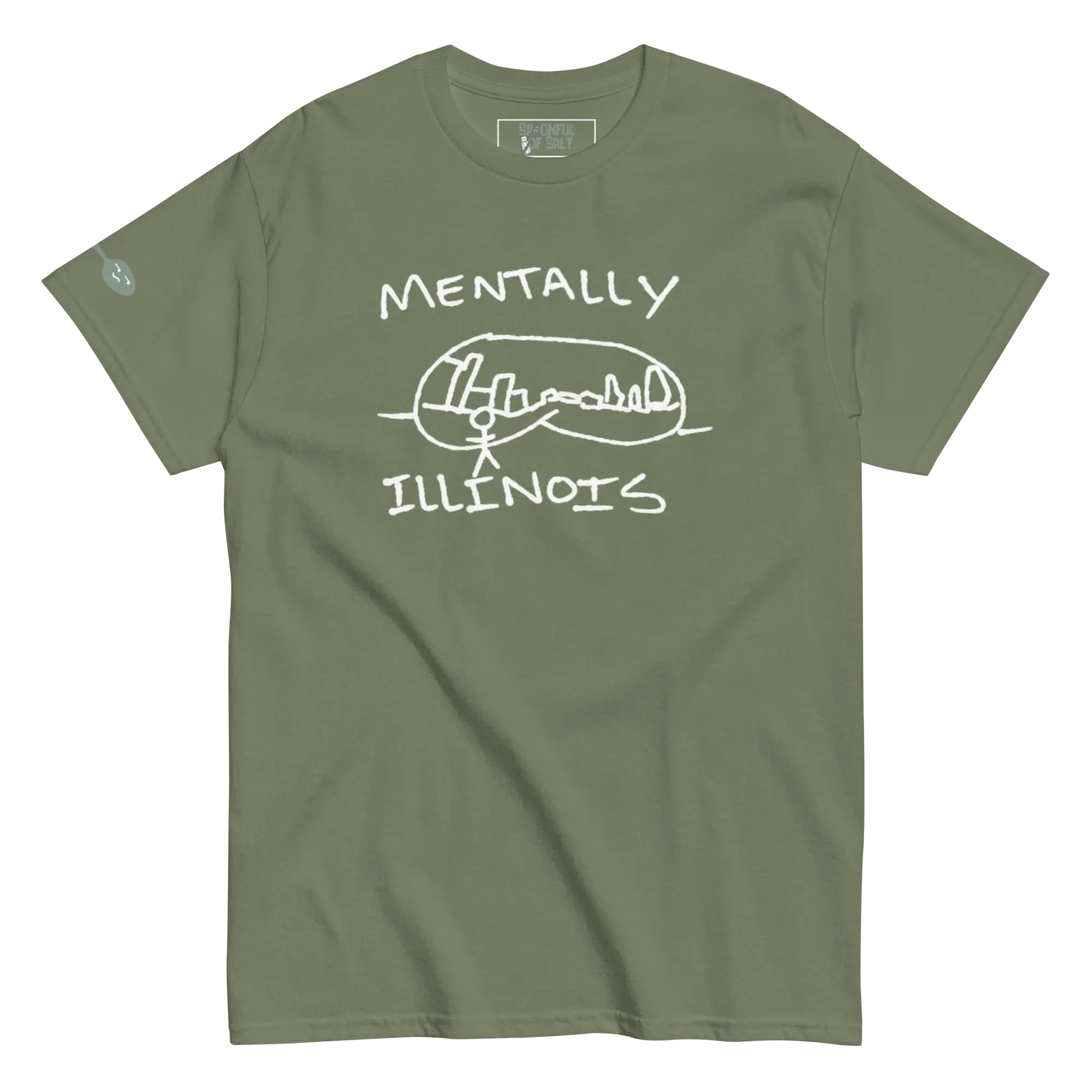 unisex-classic-tee-military-green-front-mental-health.webp