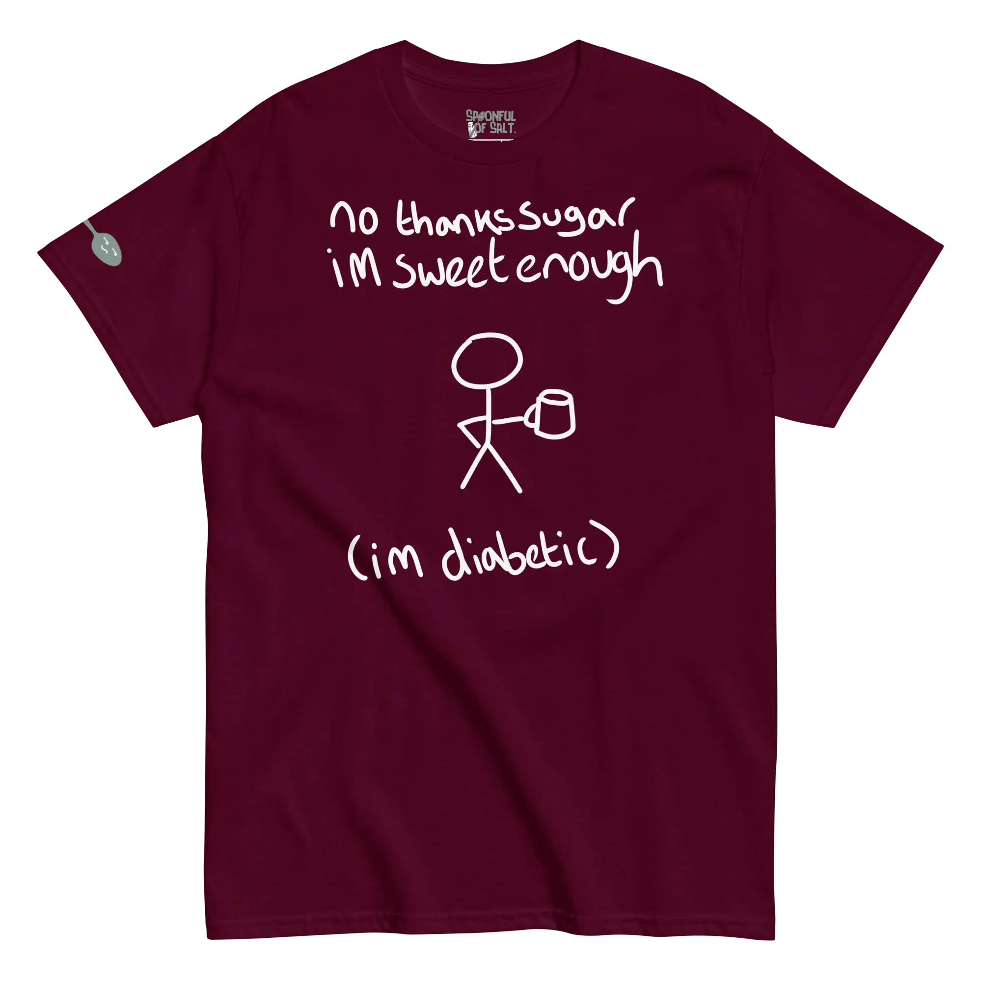 unisex-classic-tee-maroon-front-diabetic-sweet.webp