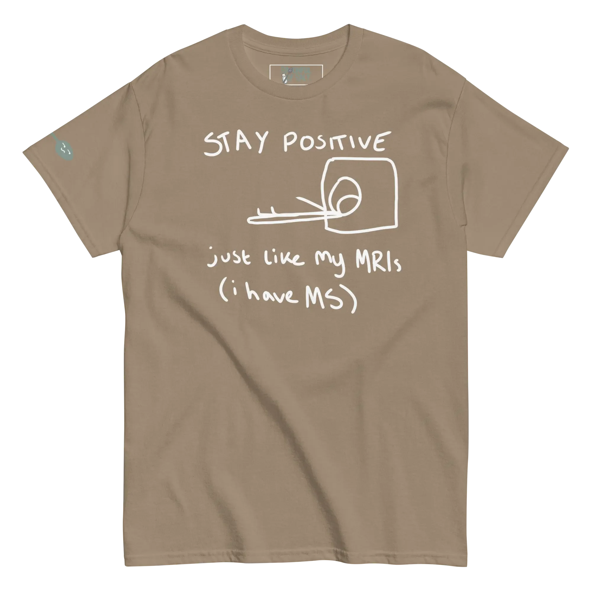 unisex-classic-tee-brown-savana-front-mostly-sarcastic.webp