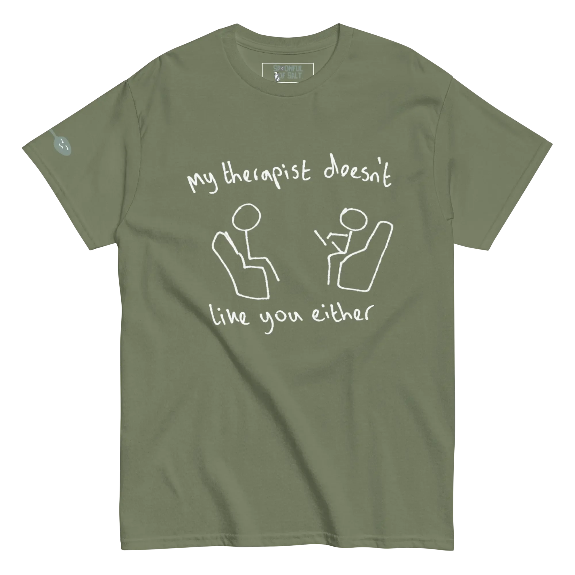 unisex-classic-tee-military-green-front-mental-health-therapy.webp
