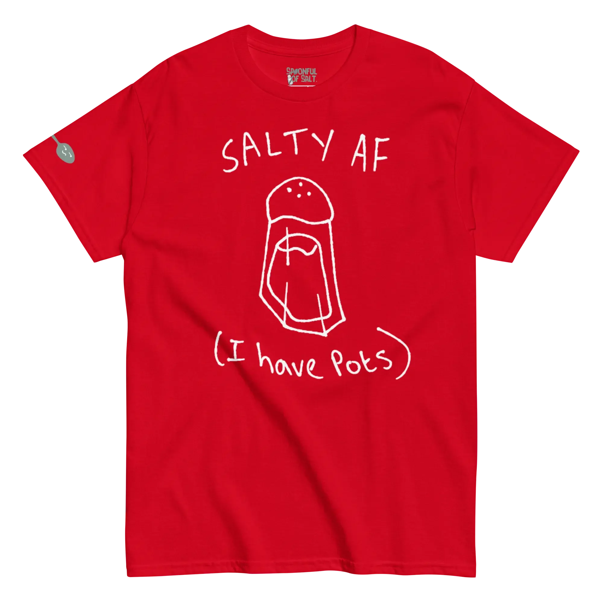 unisex-classic-tee-red-front-potsie-salty.webp