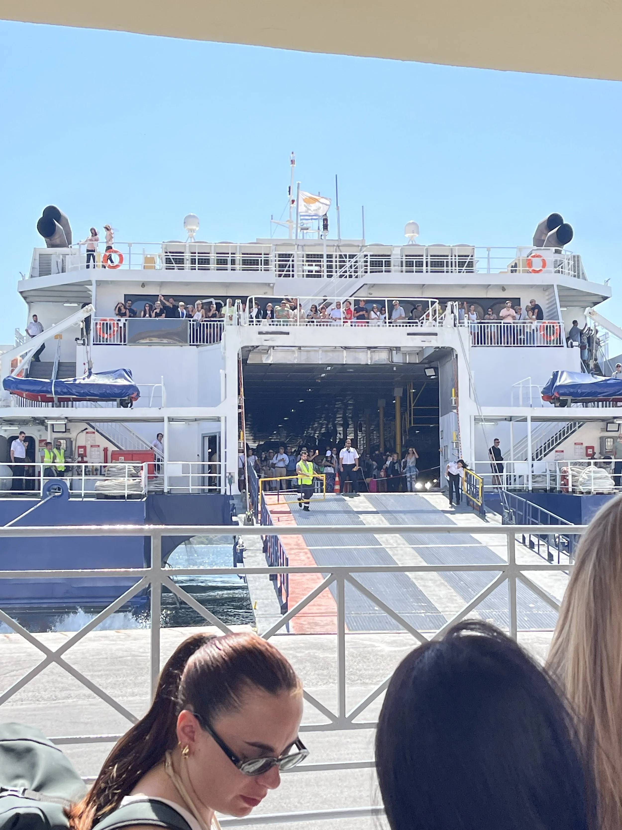Blue Star Ferries ramp down waiting to board.JPG