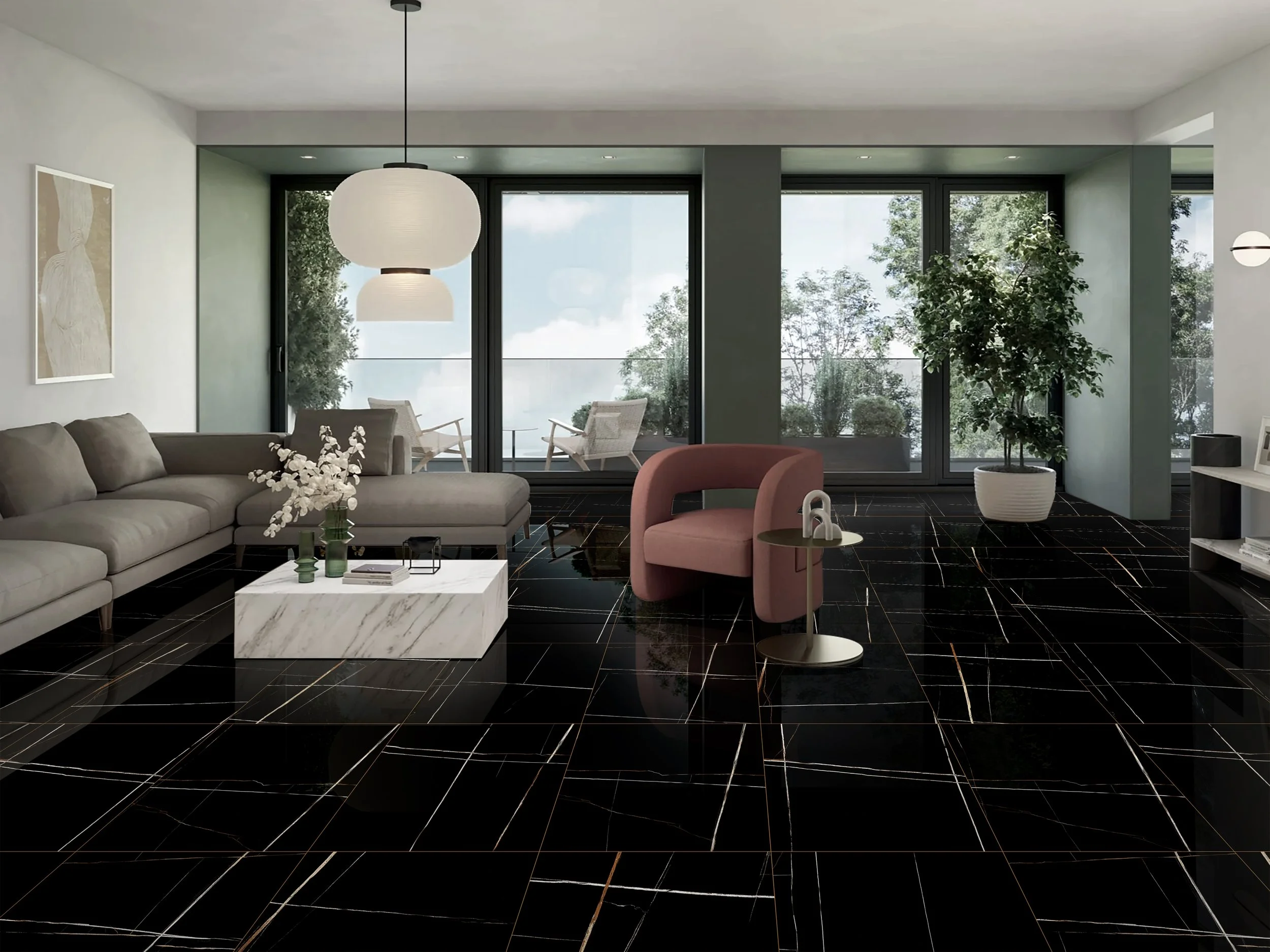 Porcelanato Laurent Noir 60X60