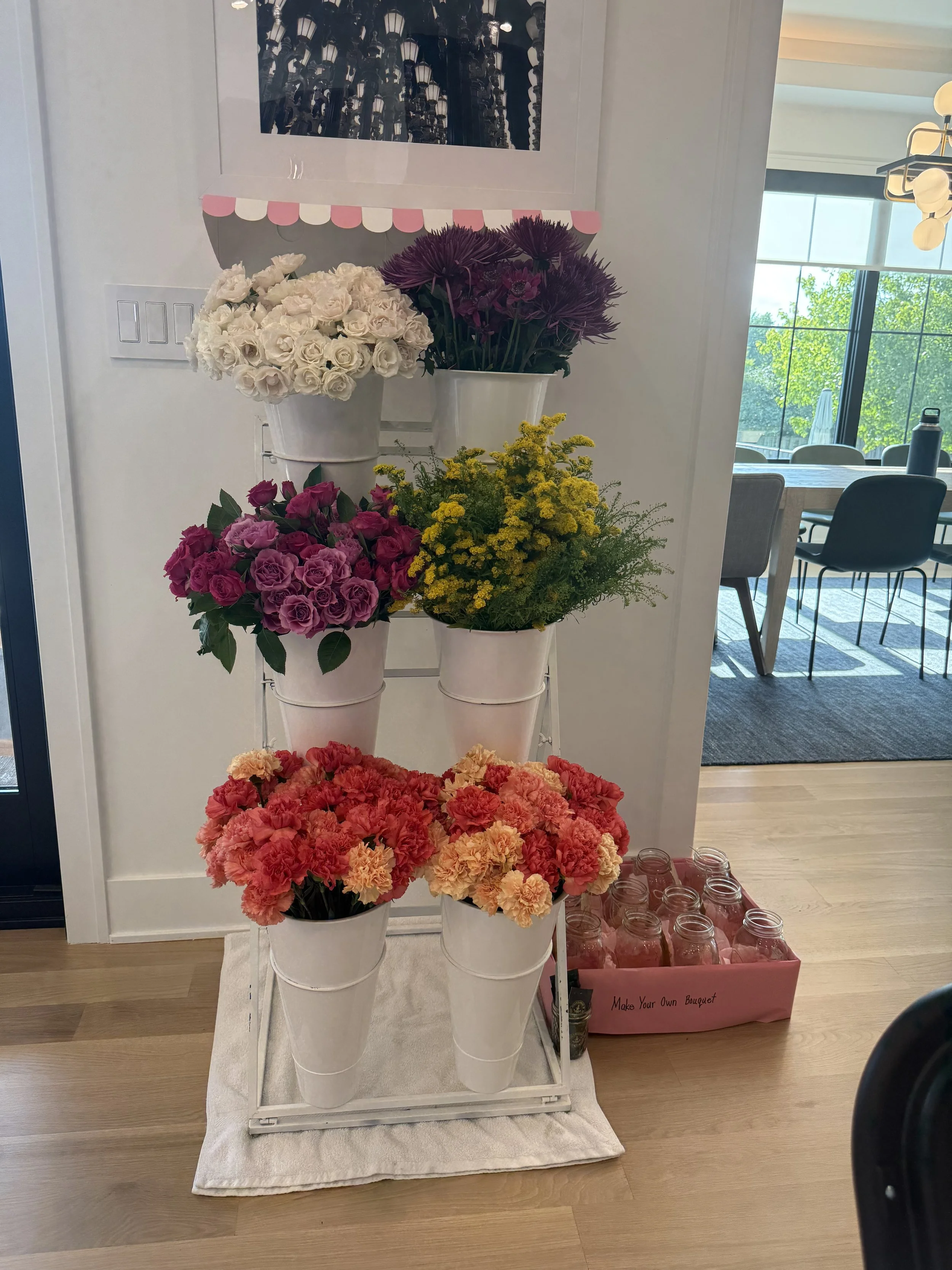 Baby shower with make your own bouquet station