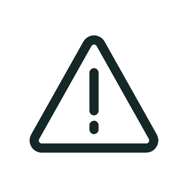 Warning icon with an exclamation mark inside a triangle.