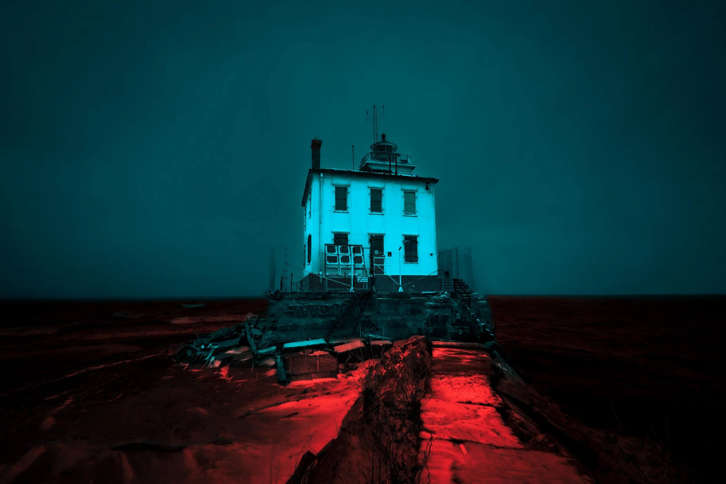 Infrared - Mentor Headlands Lighthouse - Neon Edit.jpg