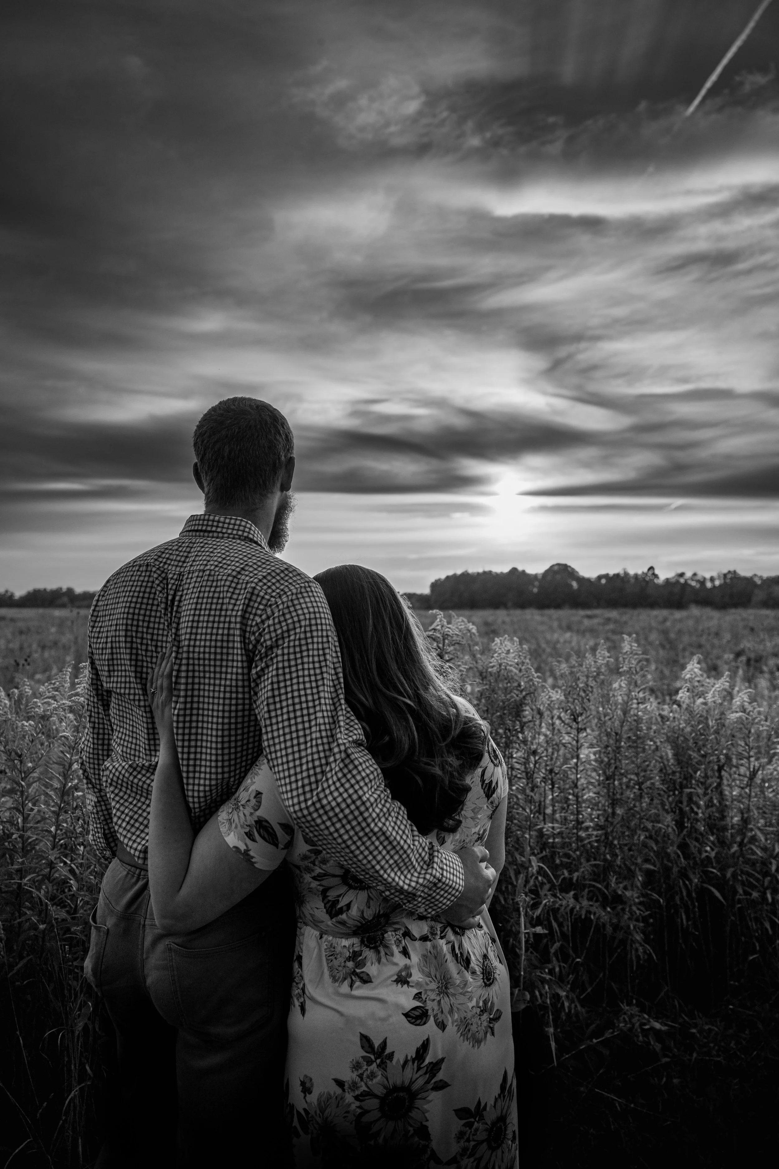 Regan and Joe Flower Field Looking at Sunset-1.jpg