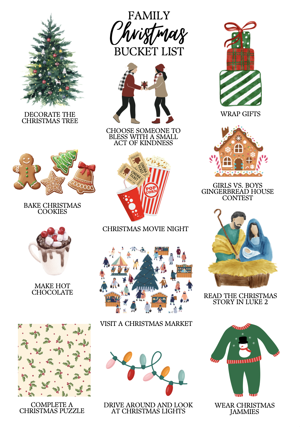 Family Christmas Bucket List