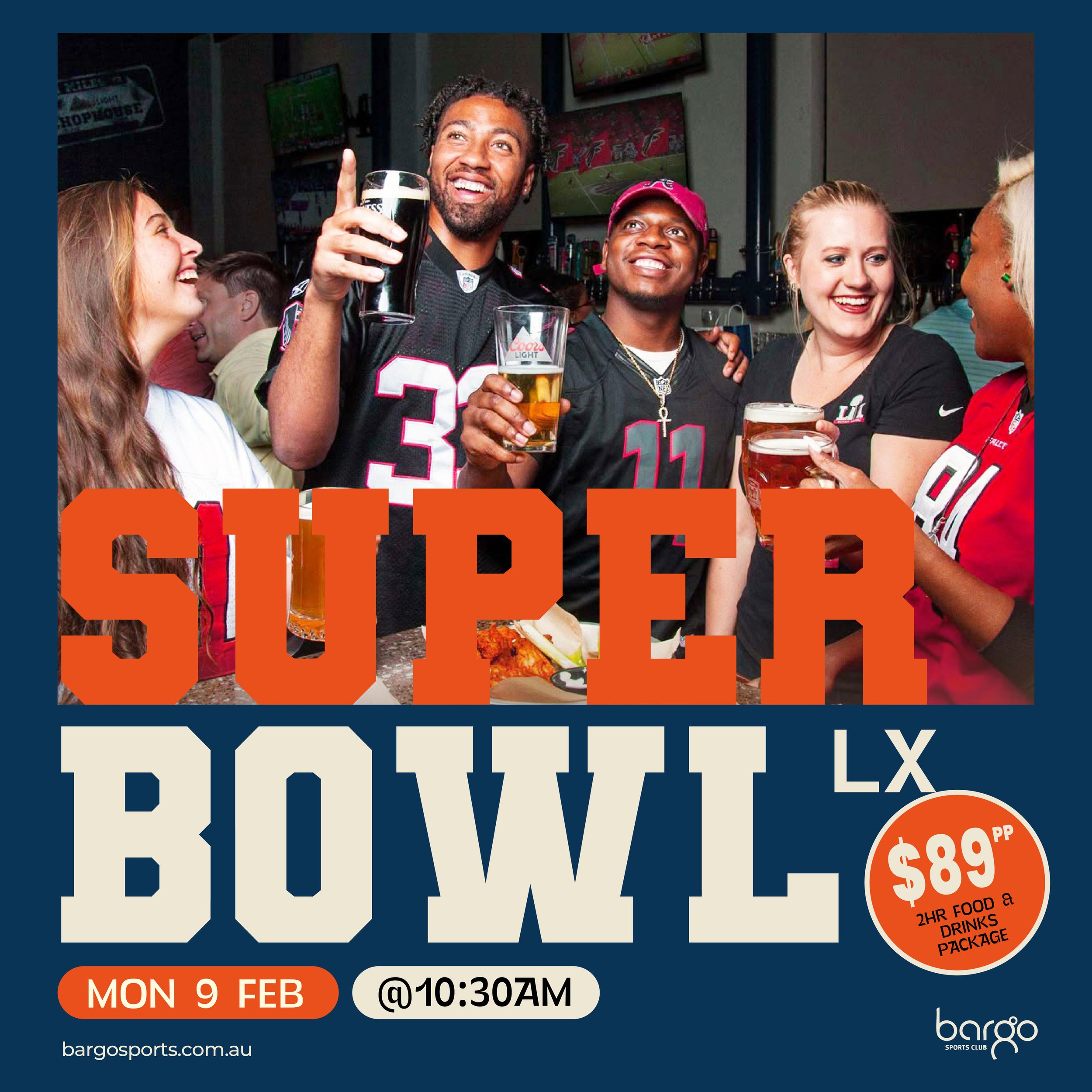 Poster for Australia Day event on January 26 featuring a kangaroo in the desert, with details about entertainment, live music, reptile show, lamb raffles, and barefoot bowls.