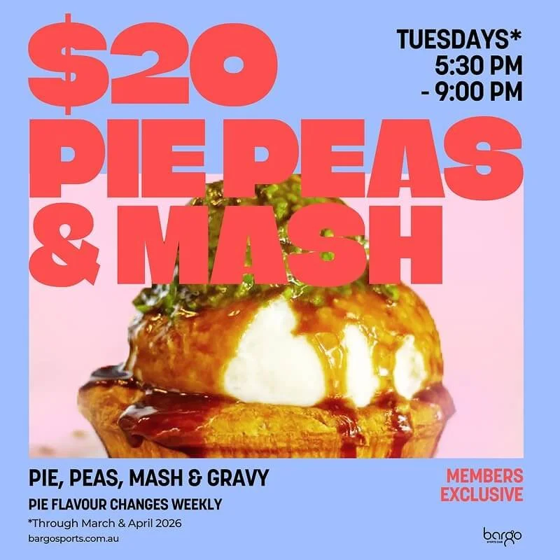 Flyer advertising a $20 Pie, Peas and Mash Potato