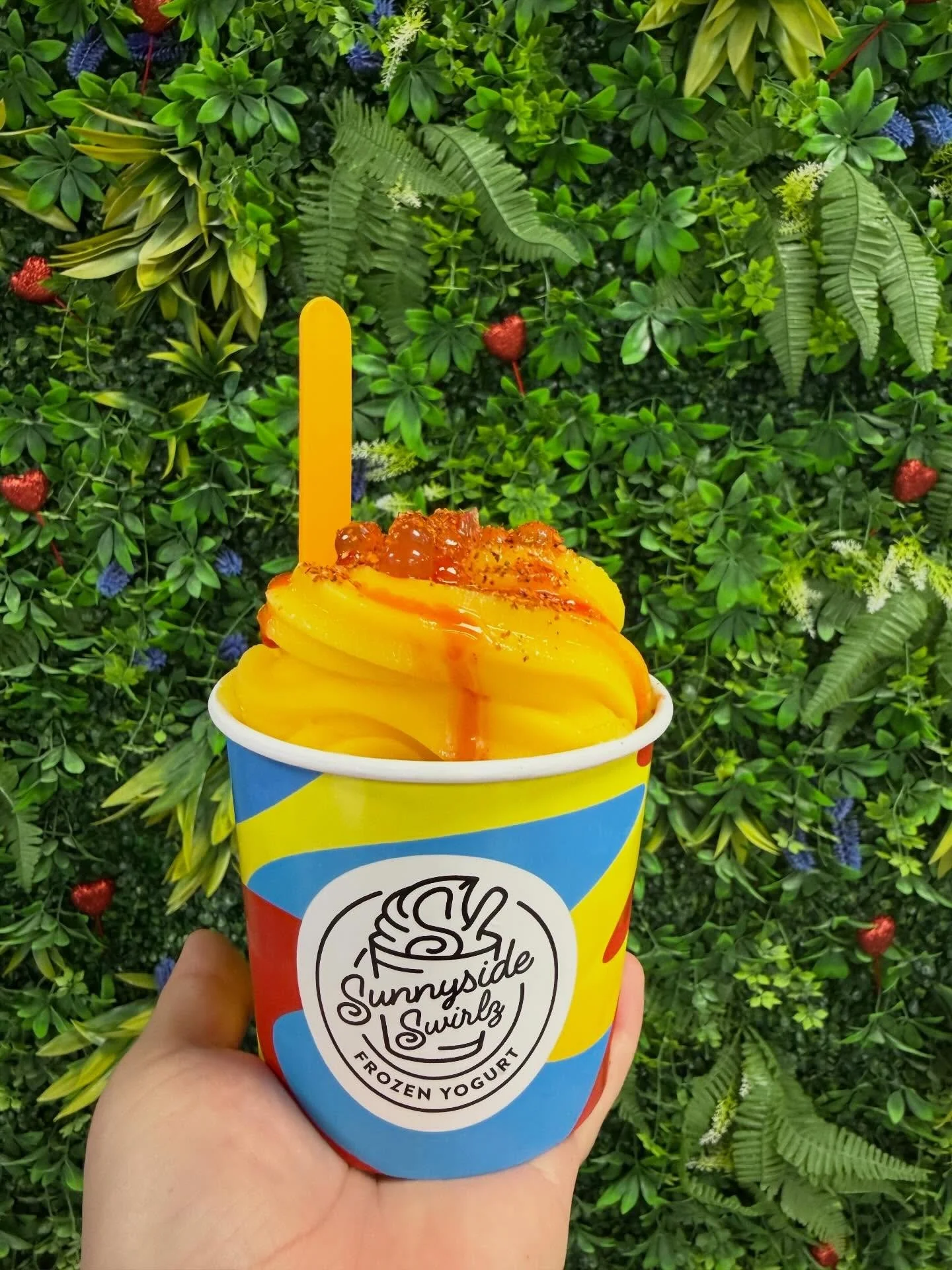🥭🔥 SWEET &bull; SPICY &bull; TANGY &bull; BURSTING WITH FLAVOR 🔥🥭

Say hello to your new obsession at Sunnyside Swirlz Frozen Yogurt 😍

Our Mango Froyo just got a MAJOR glow-up&hellip;

✨ Drizzled with Chamoy
✨ Sprinkled with Taj&iacute;n
✨ Topp