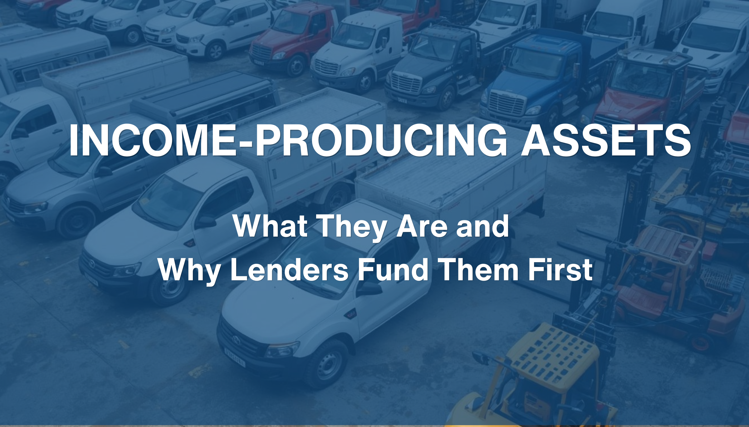 Income-Producing Assets: What They Are and Why Lenders Fund Them First