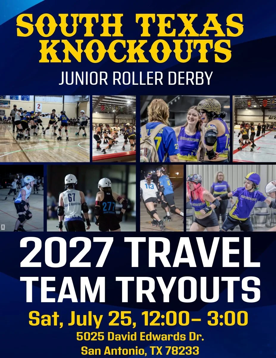 Mark your calendars...the Knockouts are already hard at work planning next year's travel season - and we want you to come skate with us!  These tryouts are open to any level 3 assessed skater.  Sign up to reserve your spot now!  https://docs.google.c