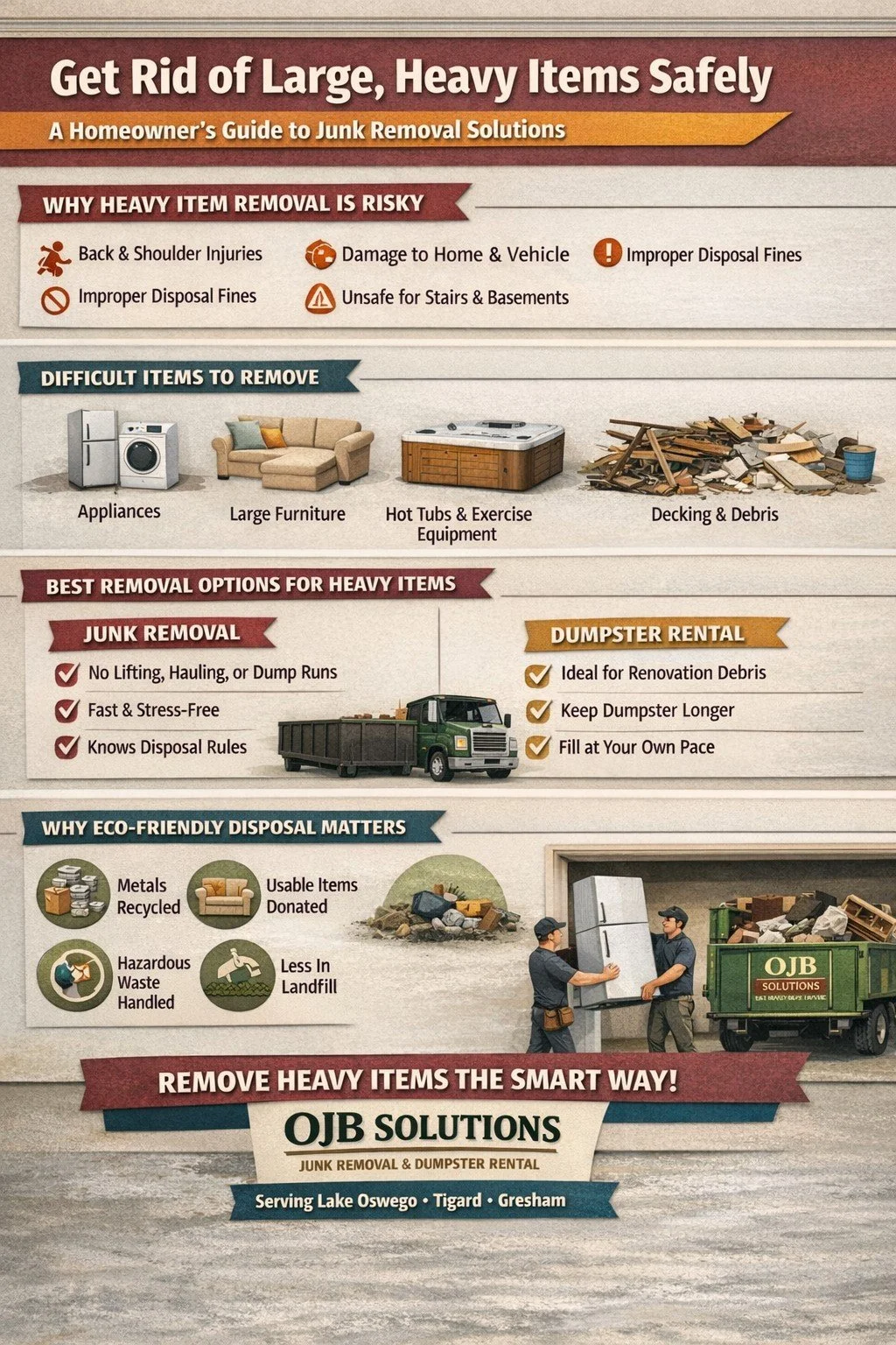 How Homeowners Can Get Rid of Large, Heavy Items Without Damage or Injury