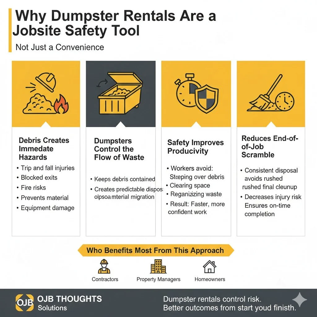 Why Dumpster Rentals Are a Jobsite Safety Tool — Not Just a Convenience