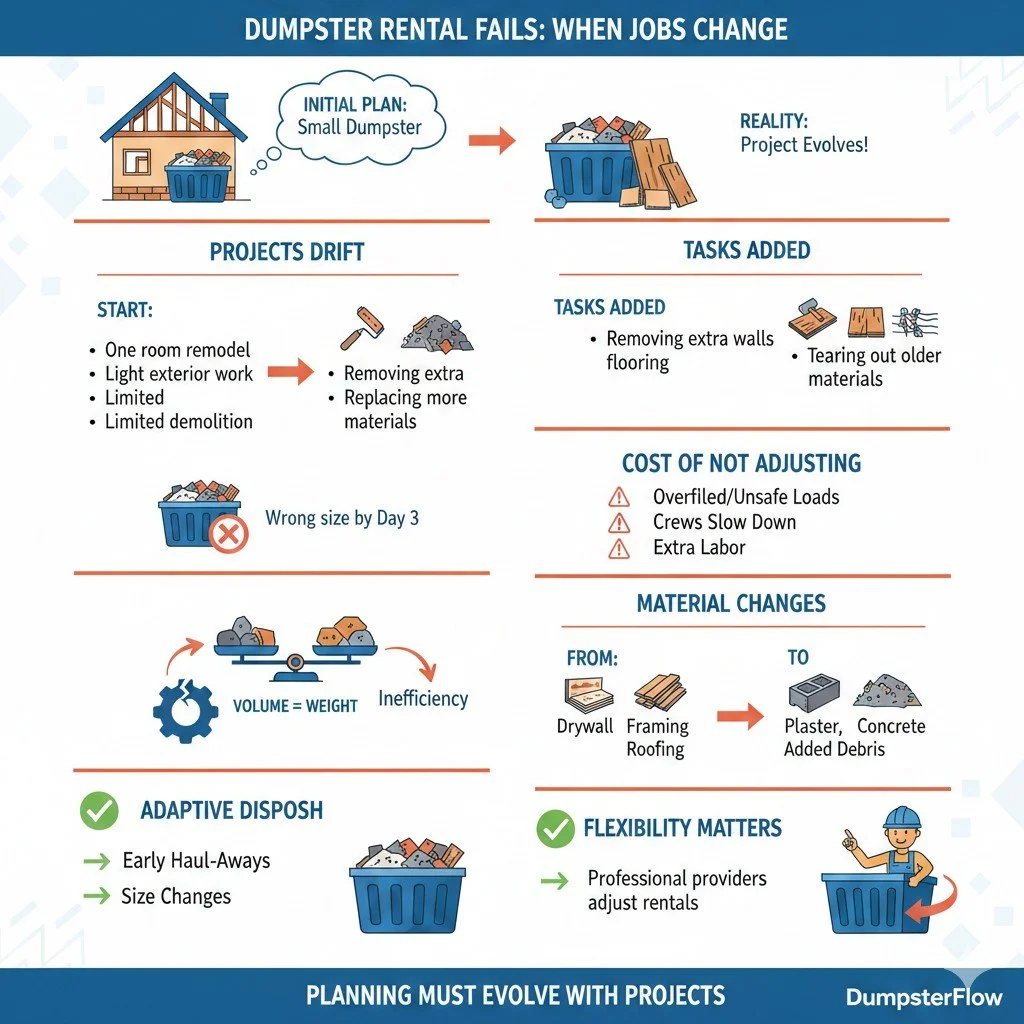 Why Dumpster Rentals Fail When the Jobsite Changes Mid-Project