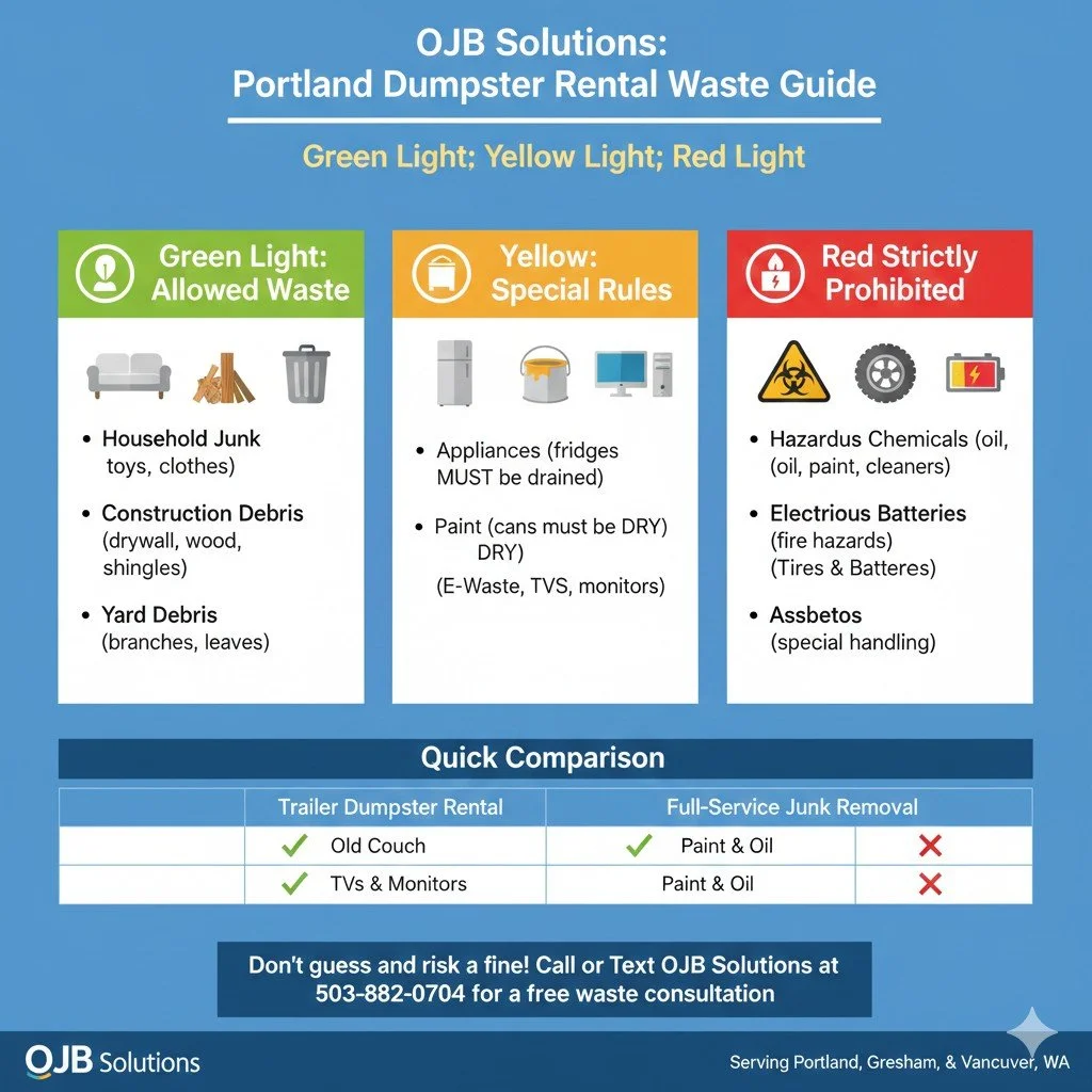 What Types of Waste Are Allowed in a Rented Dumpster?