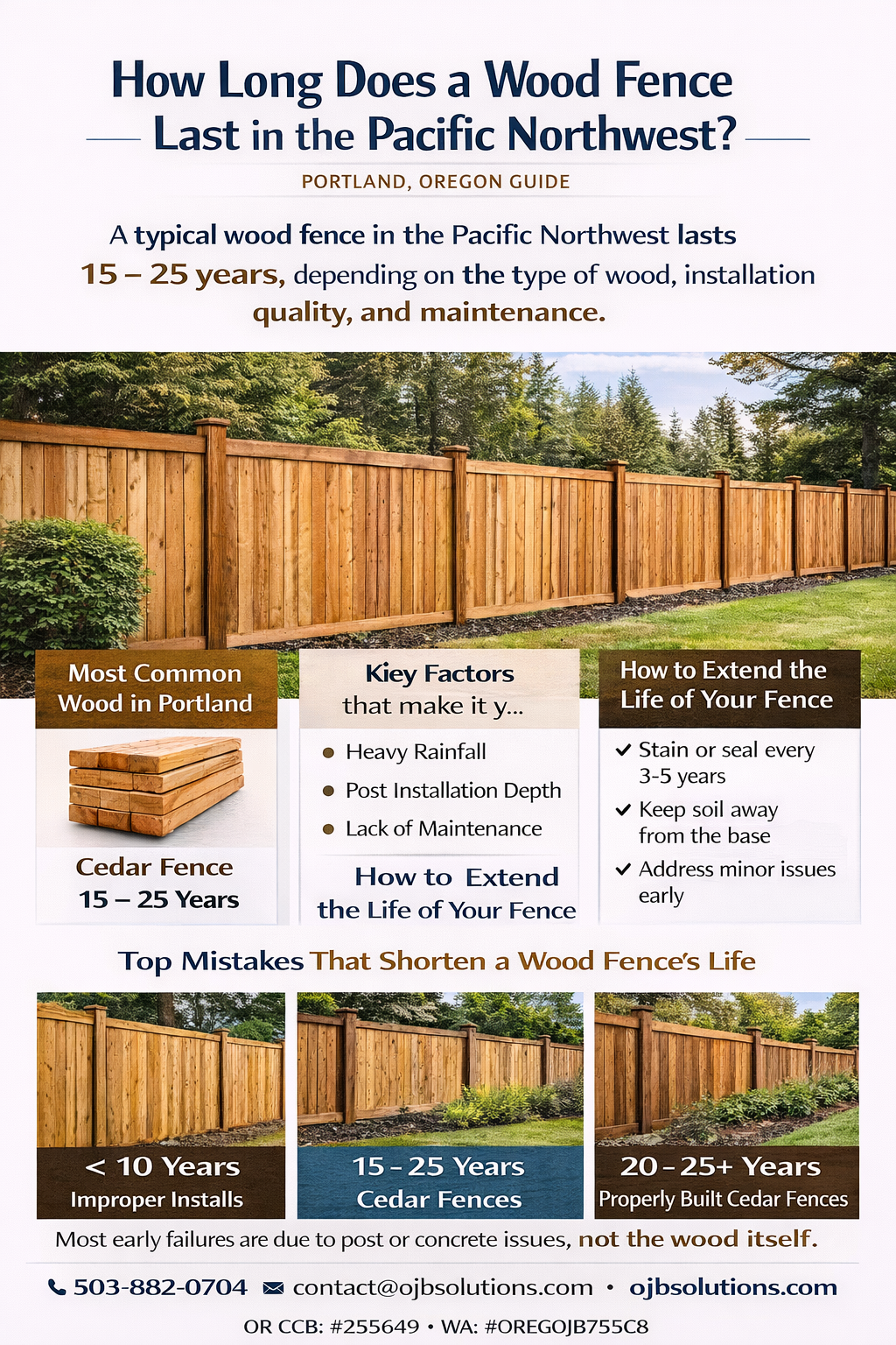 How Long Does a Wood Fence Last in the Pacific Northwest? — Portland, OR