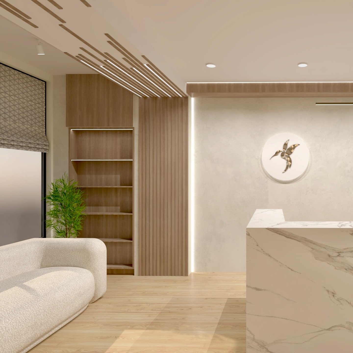 Currently working on design of a medical spa lobby. Which option do you like best - 1, 2, or 3?