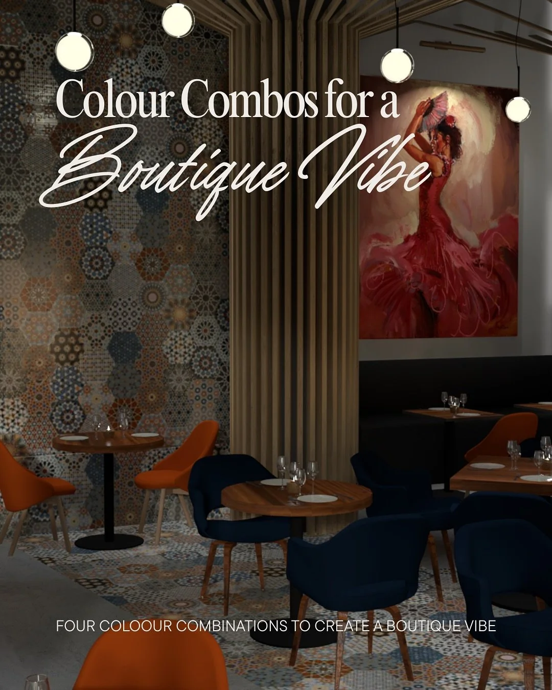Colour isn&rsquo;t just decoration, it creates atmosphere.

If you want a space to feel boutique, think of:
✨ depth
✨ contrast
✨ warm metals
✨ layered lighting

This carousel shares 4 colour combinations that instantly create that curated, elevated m